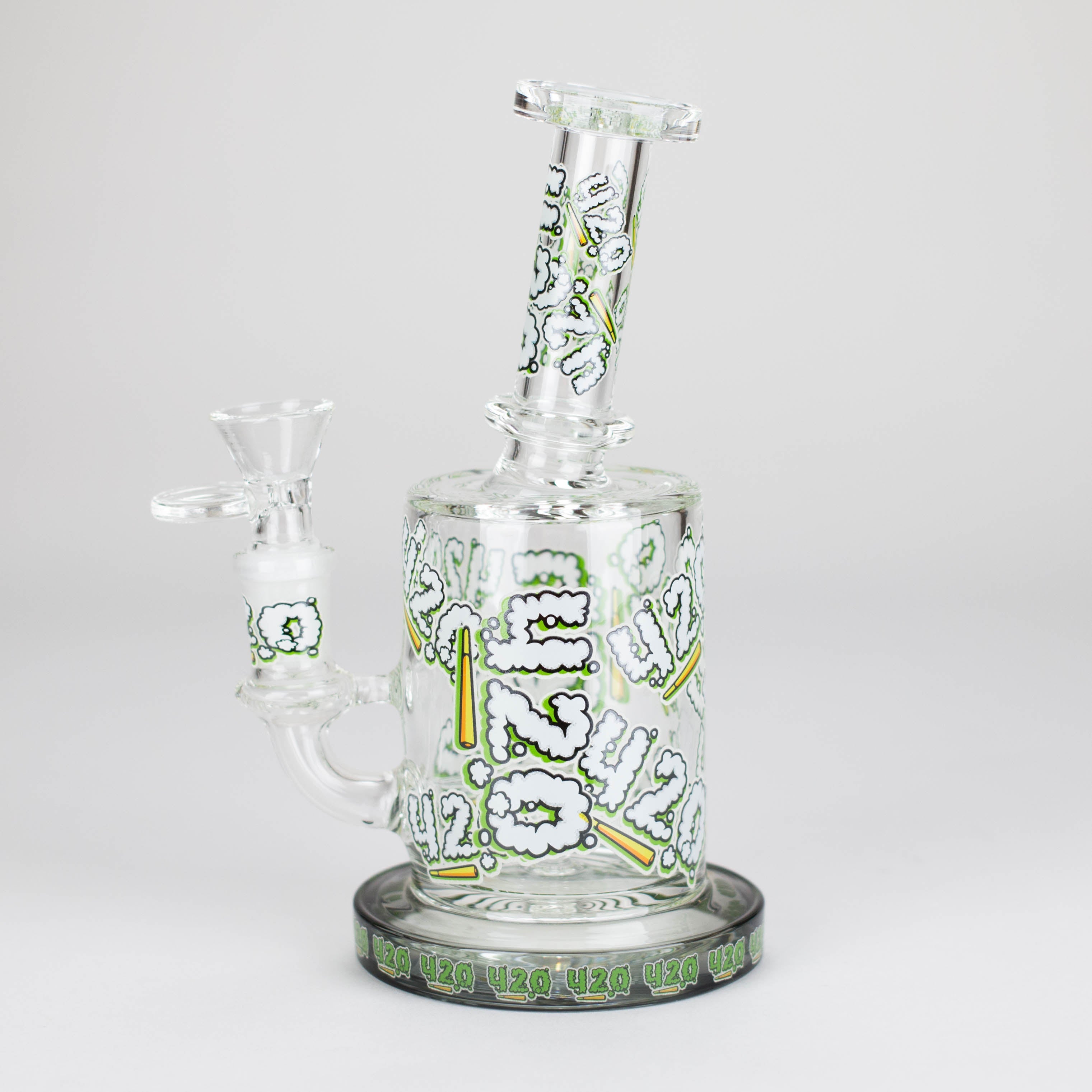 Z7" Color accented Glass Bong With Perc- 420 Special Edition