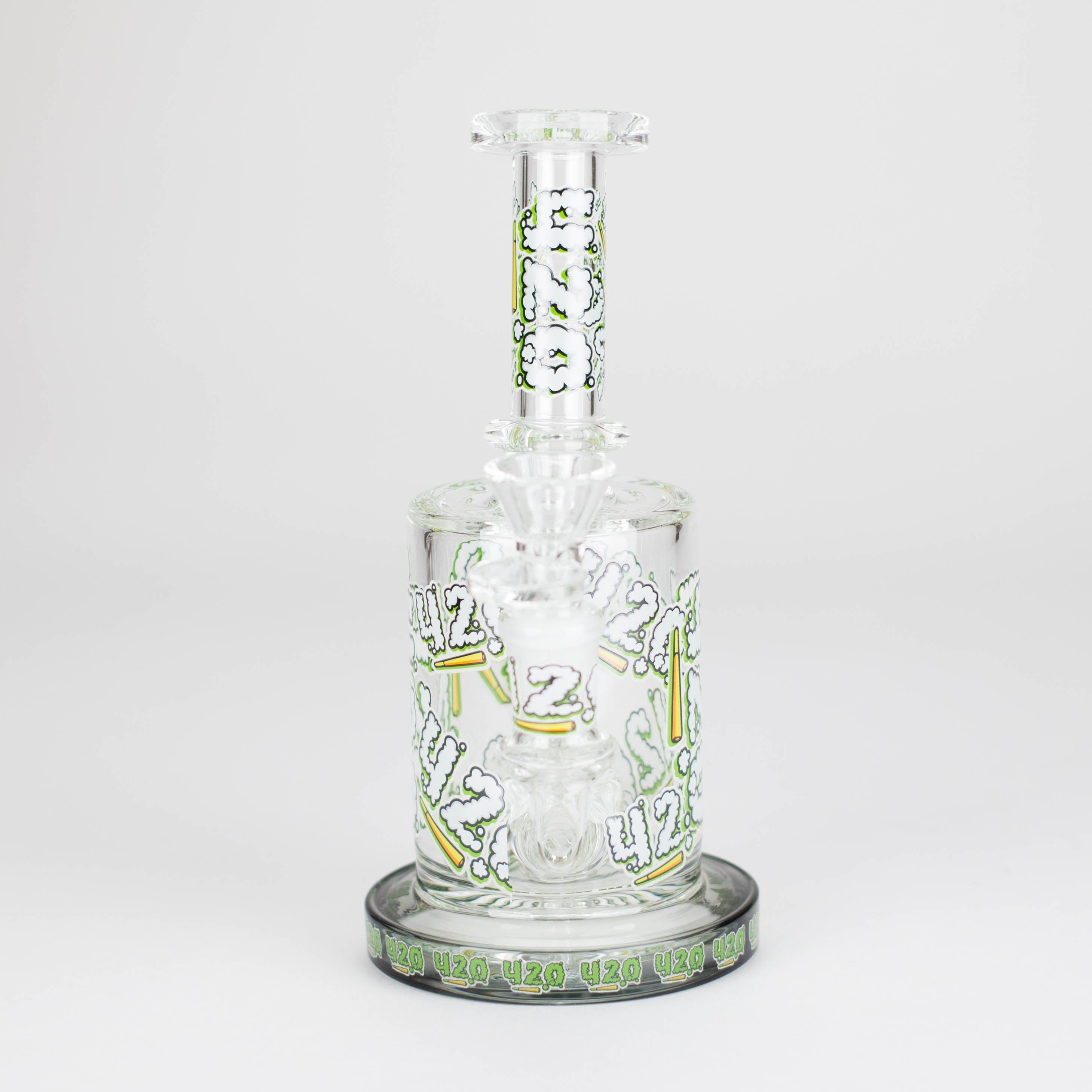Z7" Color accented Glass Bong With Perc- 420 Special Edition