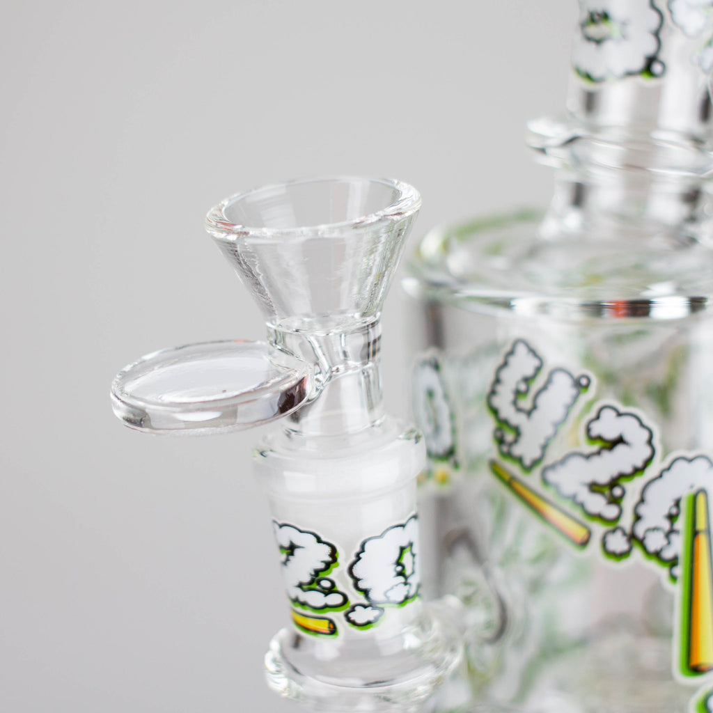 Z7" Color accented Glass Bong With Perc- 420 Special Edition