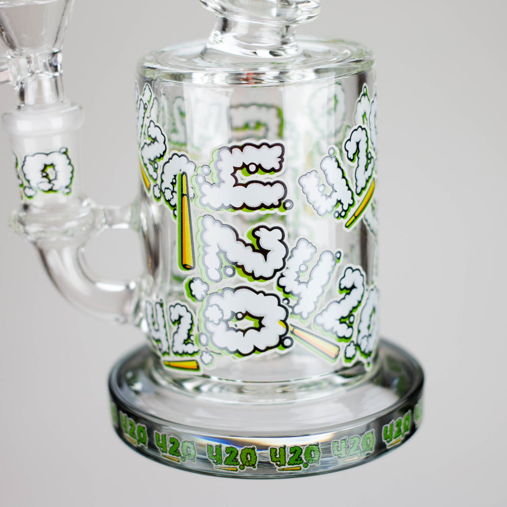 Z7" Color accented Glass Bong With Perc- 420 Special Edition