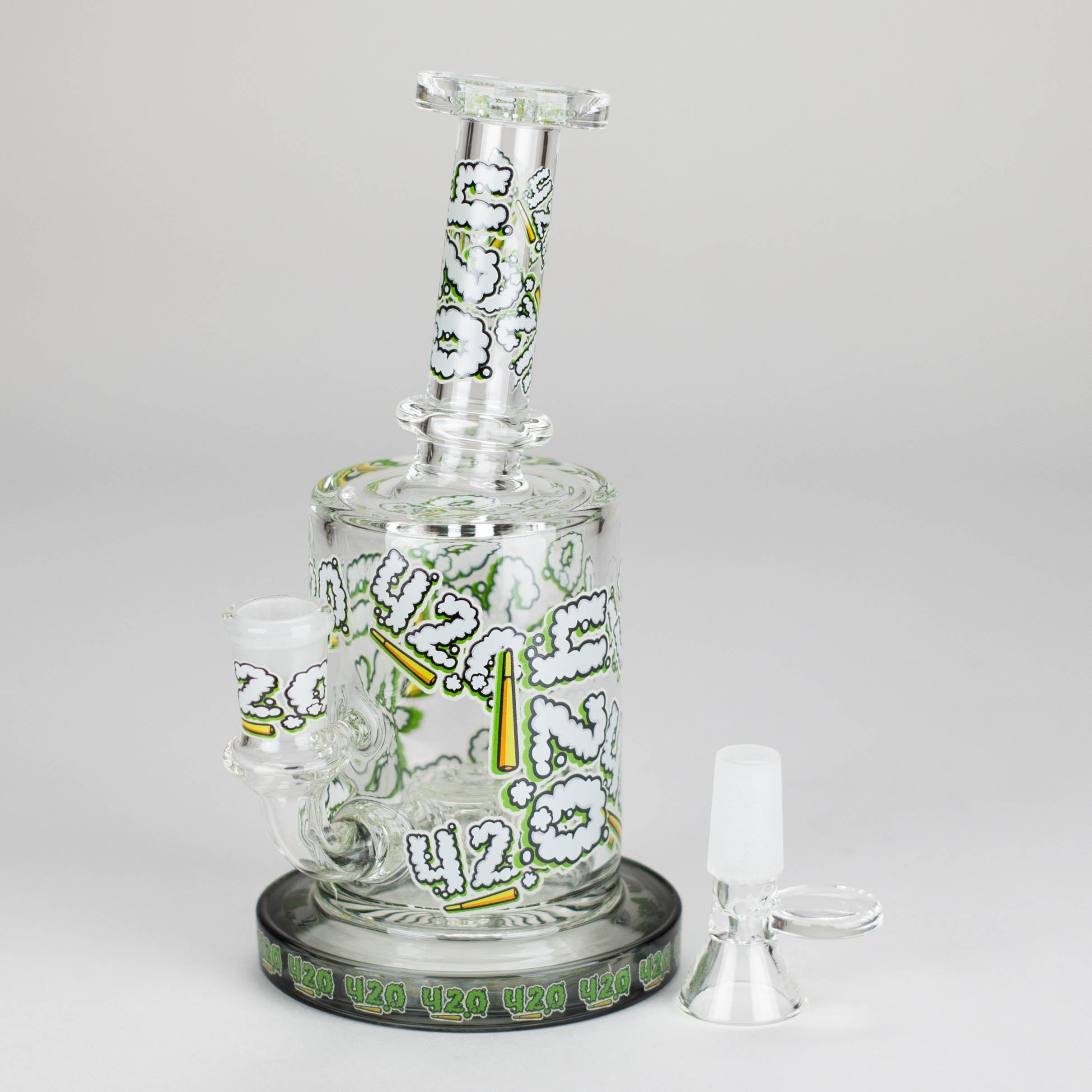 Z7" Color accented Glass Bong With Perc- 420 Special Edition