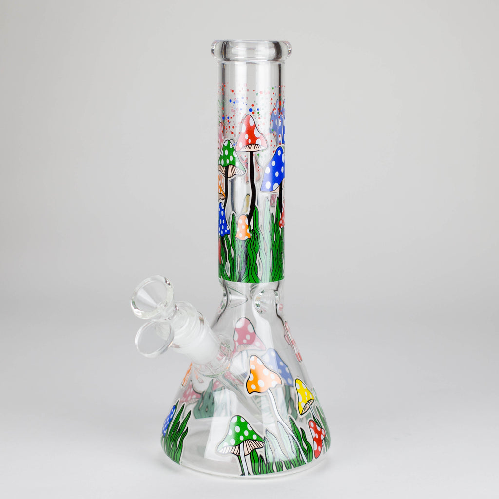 Z10" Glow in the dark Glass Bong With  Mushroom Design