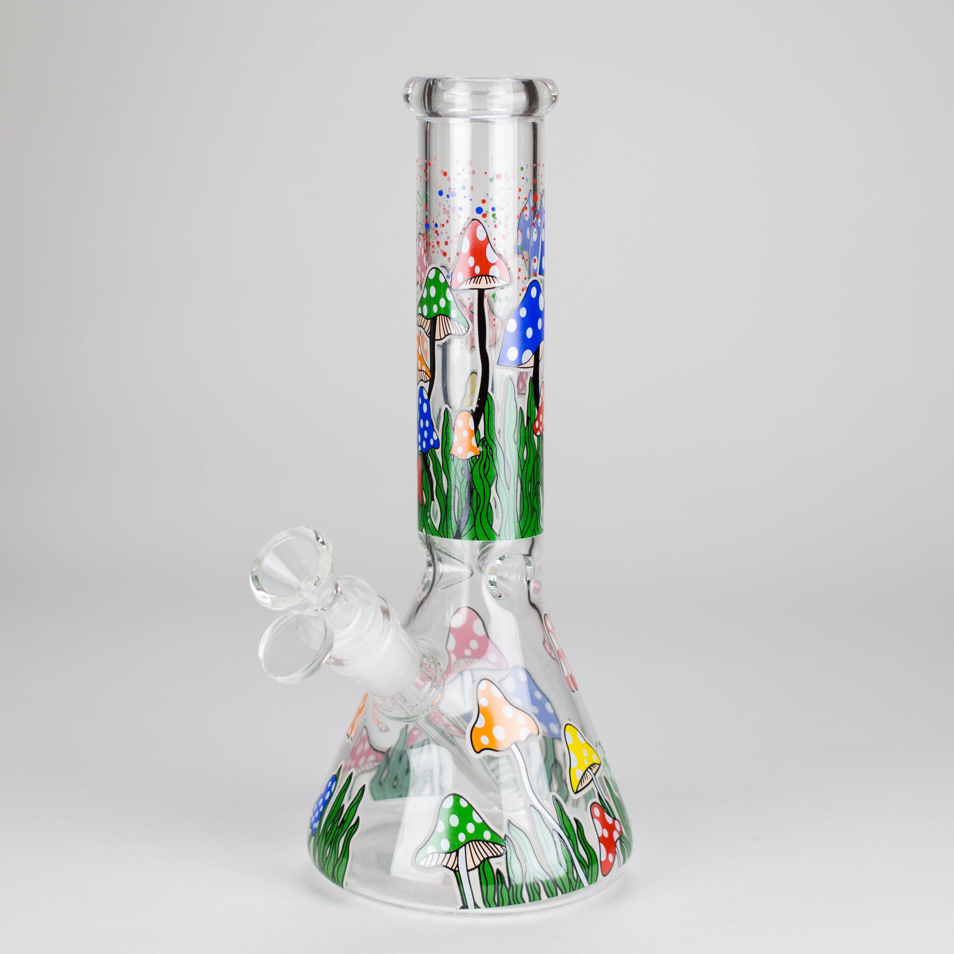 Z10" Glow in the dark Glass Bong With  Mushroom Design