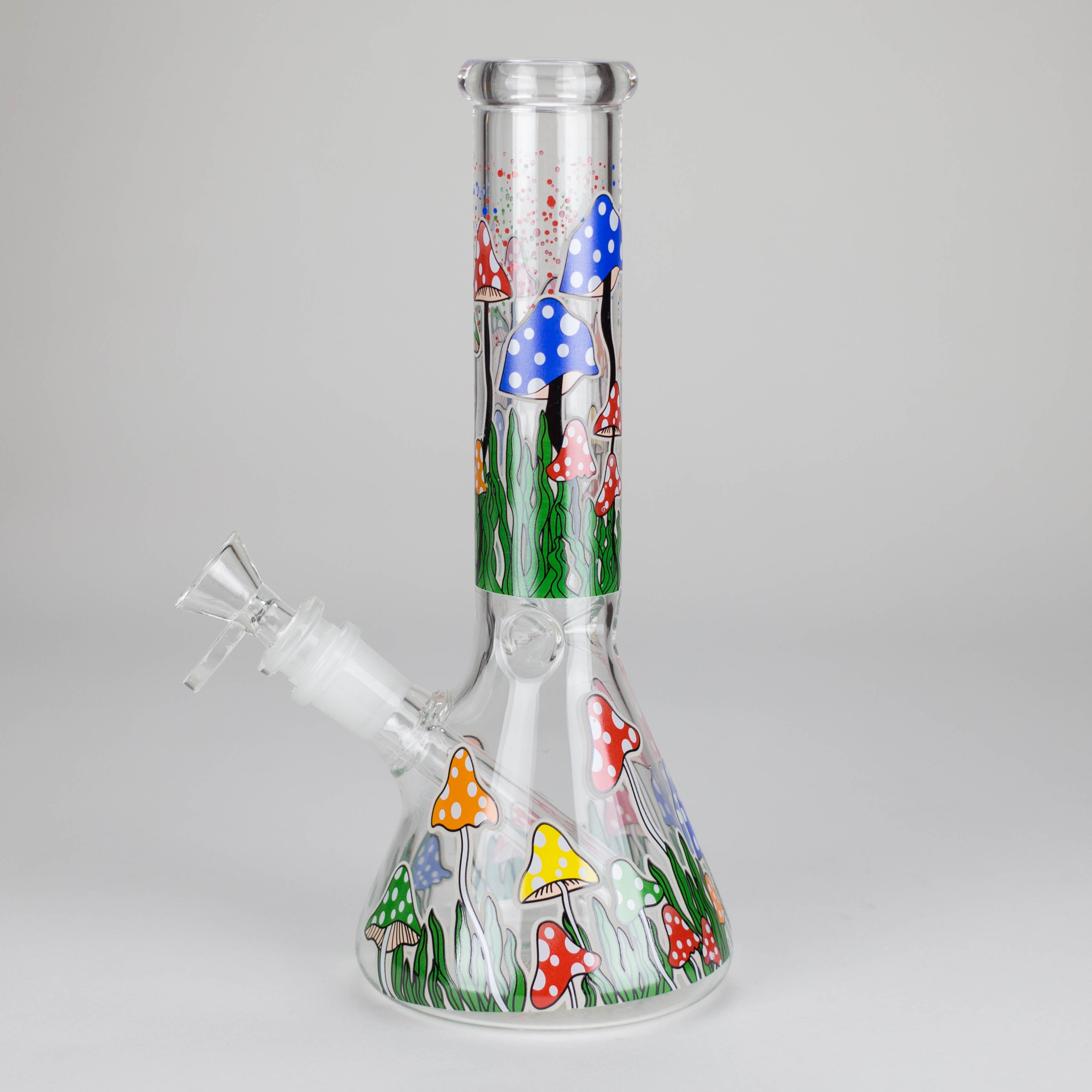 Z10" Glow in the dark Glass Bong With  Mushroom Design
