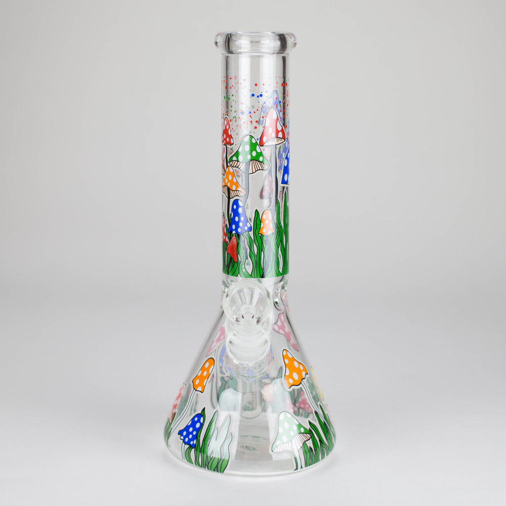 Z10" Glow in the dark Glass Bong With  Mushroom Design