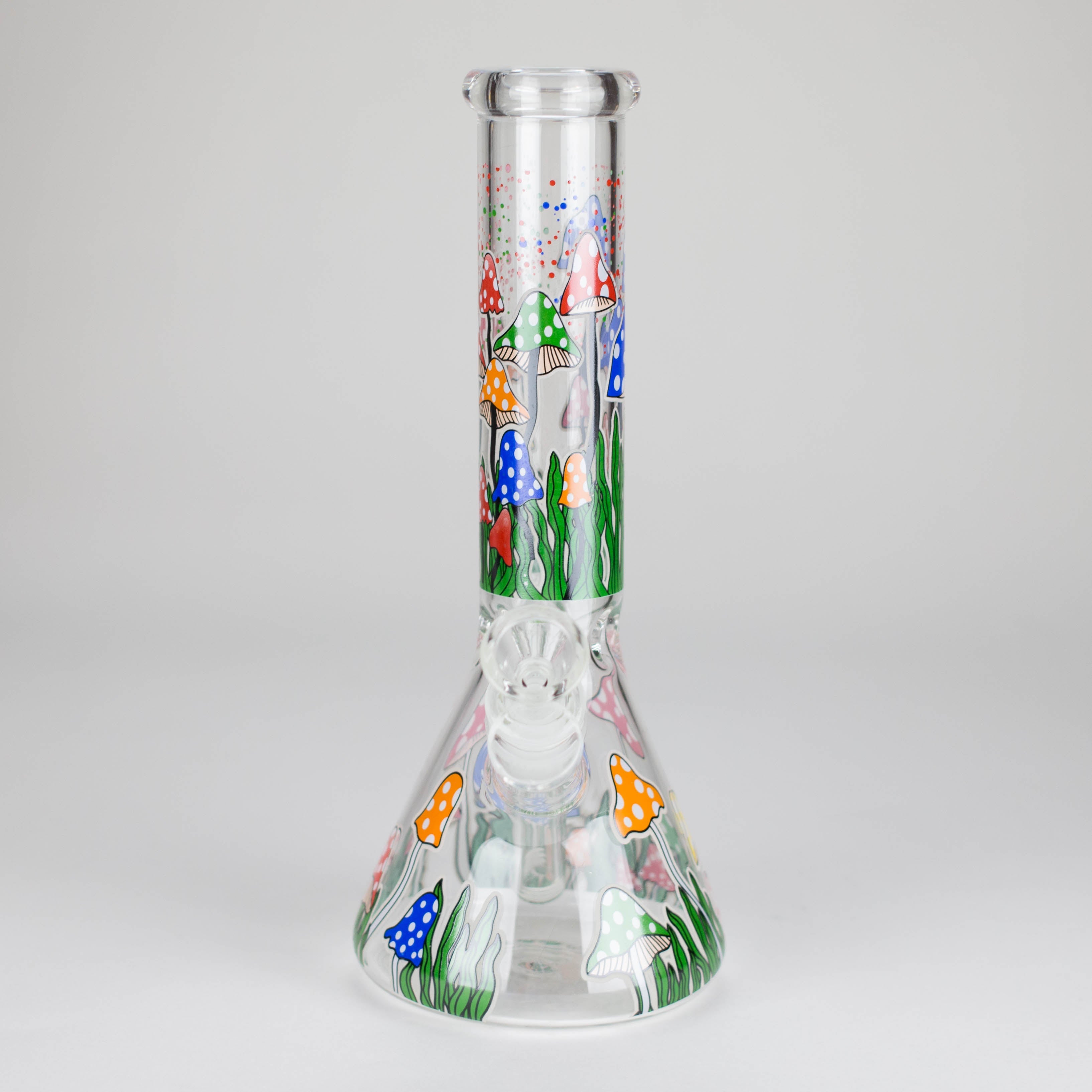 Z10" Glow in the dark Glass Bong With  Mushroom Design