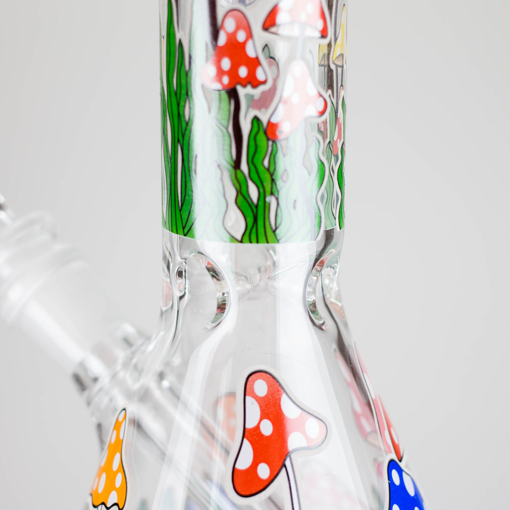 Z10" Glow in the dark Glass Bong With  Mushroom Design