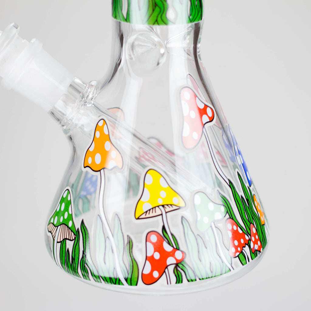 Z10" Glow in the dark Glass Bong With  Mushroom Design