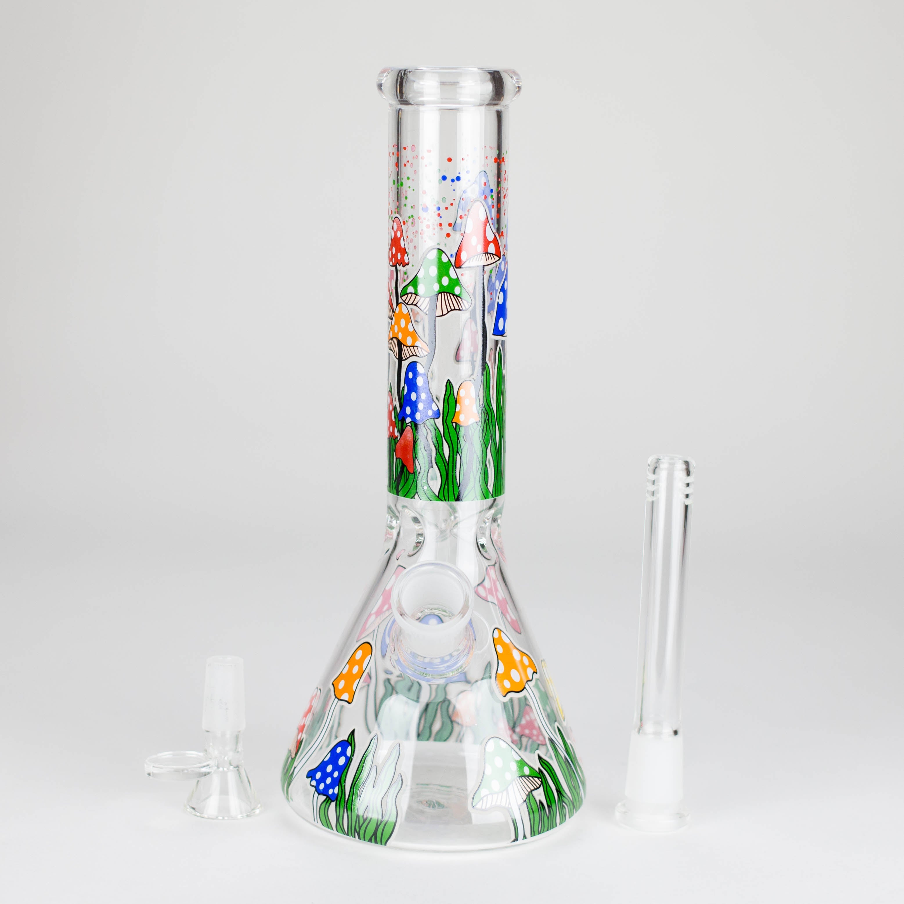 Z10" Glow in the dark Glass Bong With  Mushroom Design