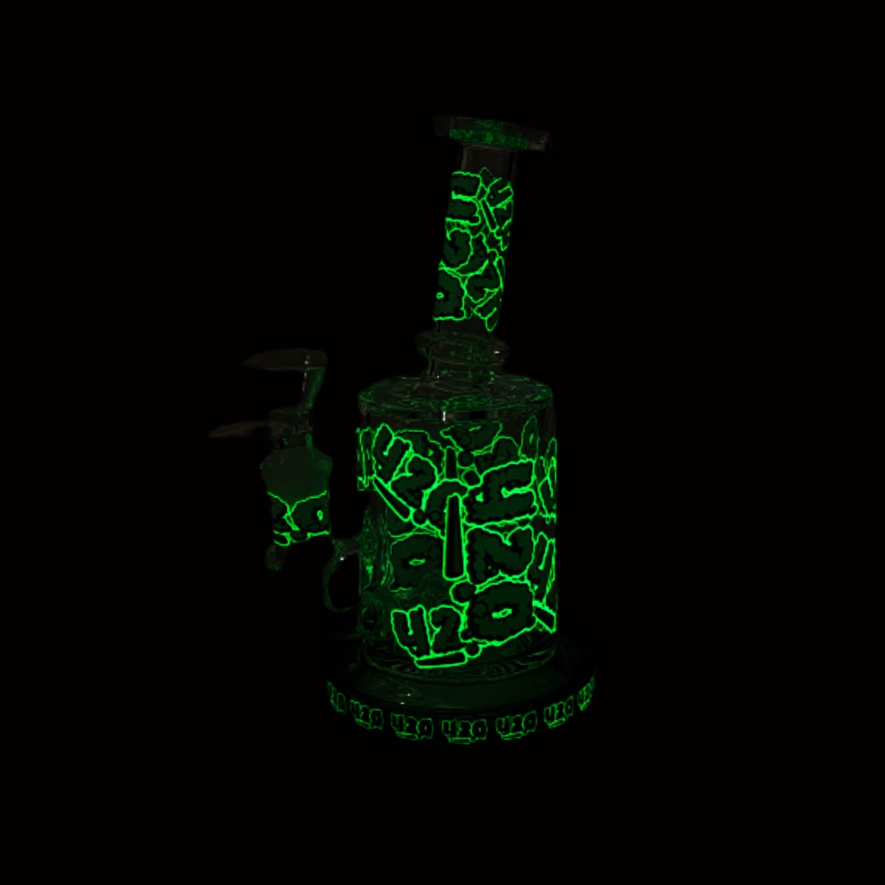 Z7" Color accented Glass Bong With Perc- 420 Special Edition