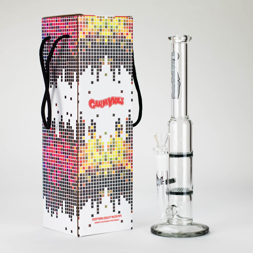 Ganjavibes | 11" Double Honeycomb Percolator Glass Bong