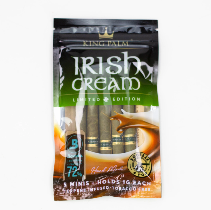 King Palm | Irish Cream 5 Mini Hand-Rolled with flavor tips Pack of 15 [SMK982]