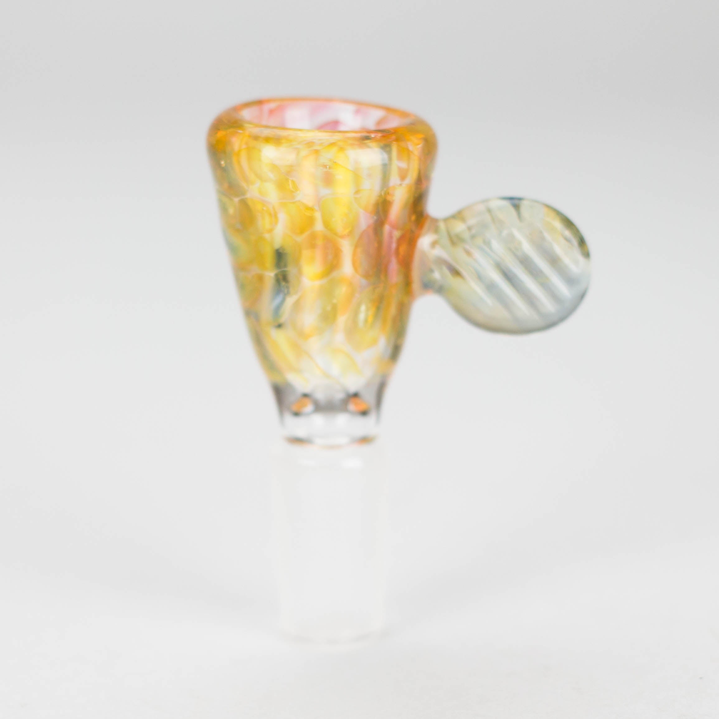 Shine Glassworks | Fumed Honeycomb flare 14mm bowl with handle - Made in Canada