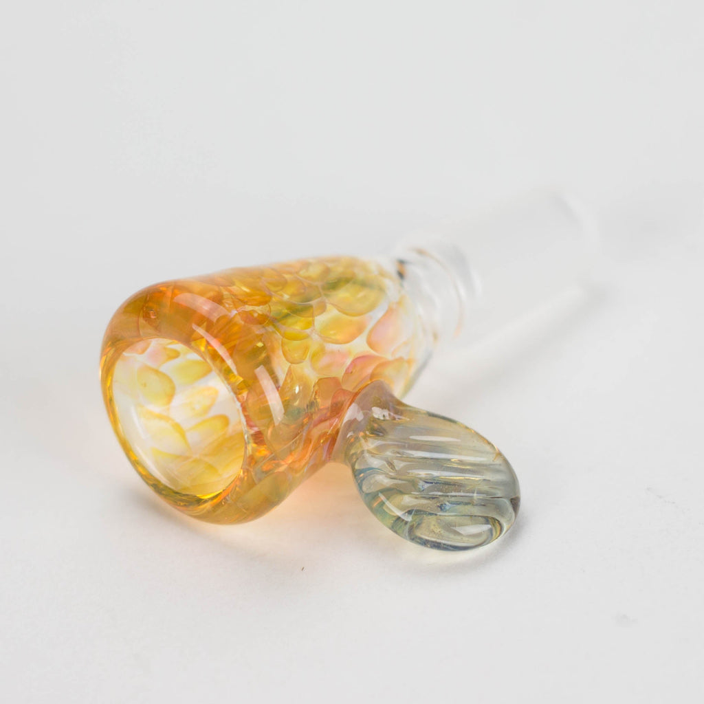 Shine Glassworks | Fumed Honeycomb flare 14mm bowl with handle - Made in Canada
