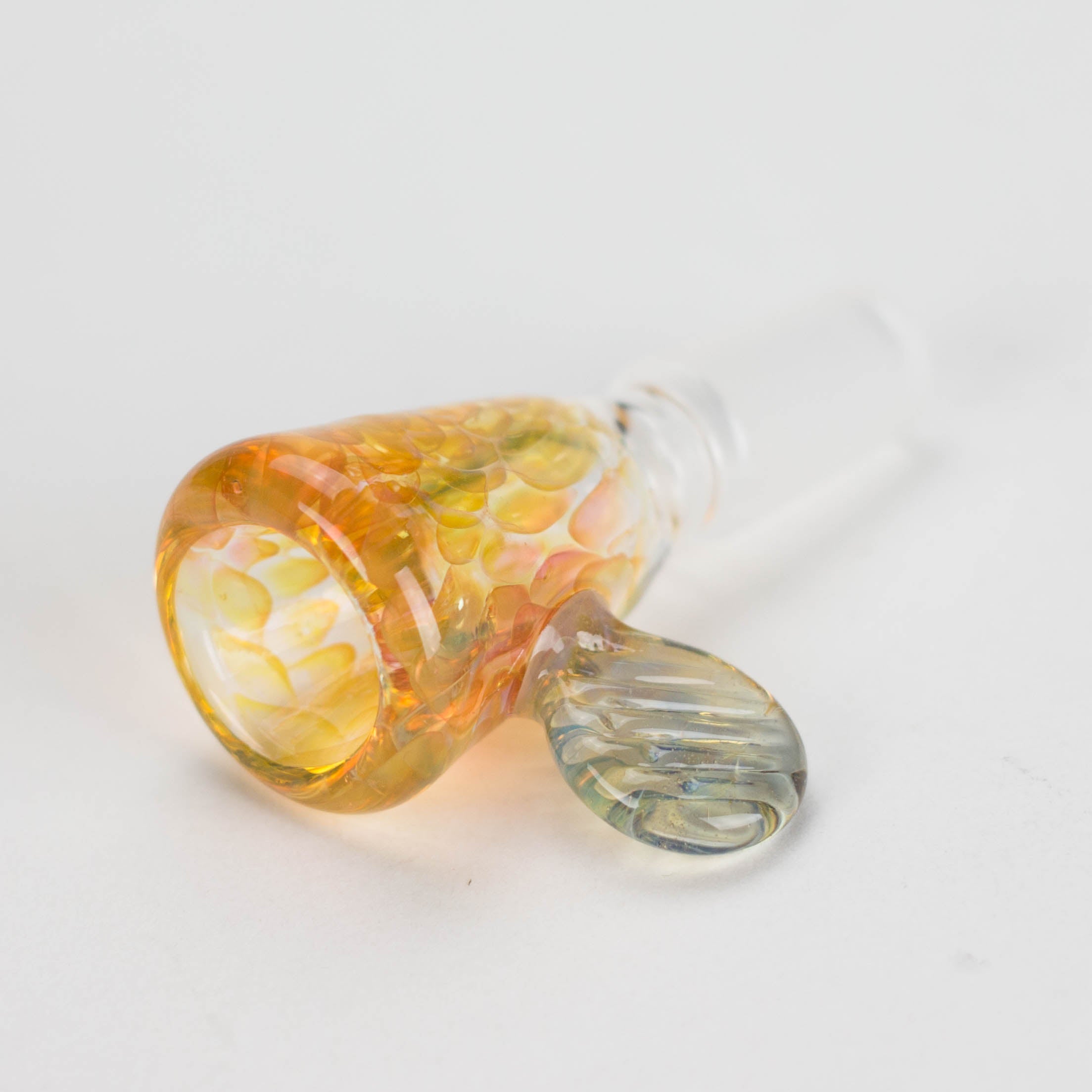 Shine Glassworks | Fumed Honeycomb flare 14mm bowl with handle - Made in Canada