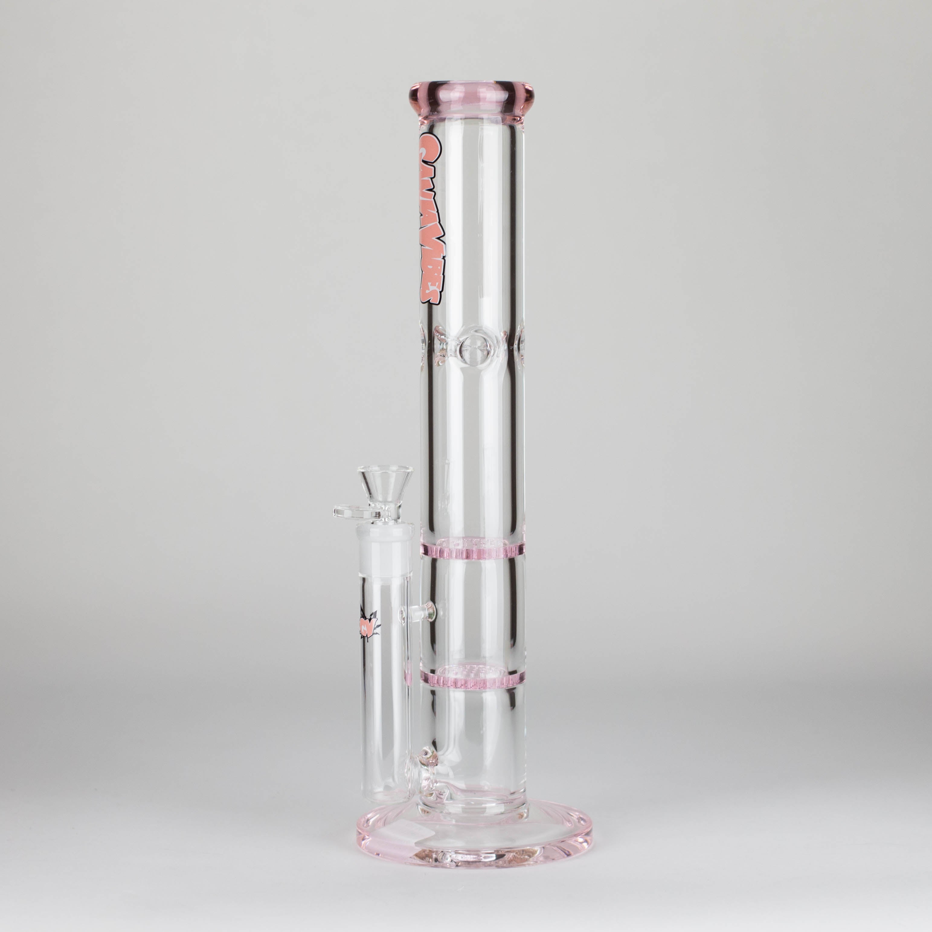 Ganjavibes | Honeycomb 14 Inches Two Disk Percolator Glass Bong By Irie Vibes Series