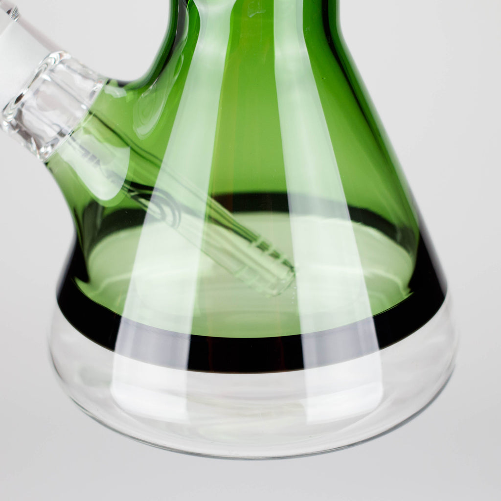 Genie | 18" 7 mm color-tube and clear-bottom beaker water bong [GE3110]