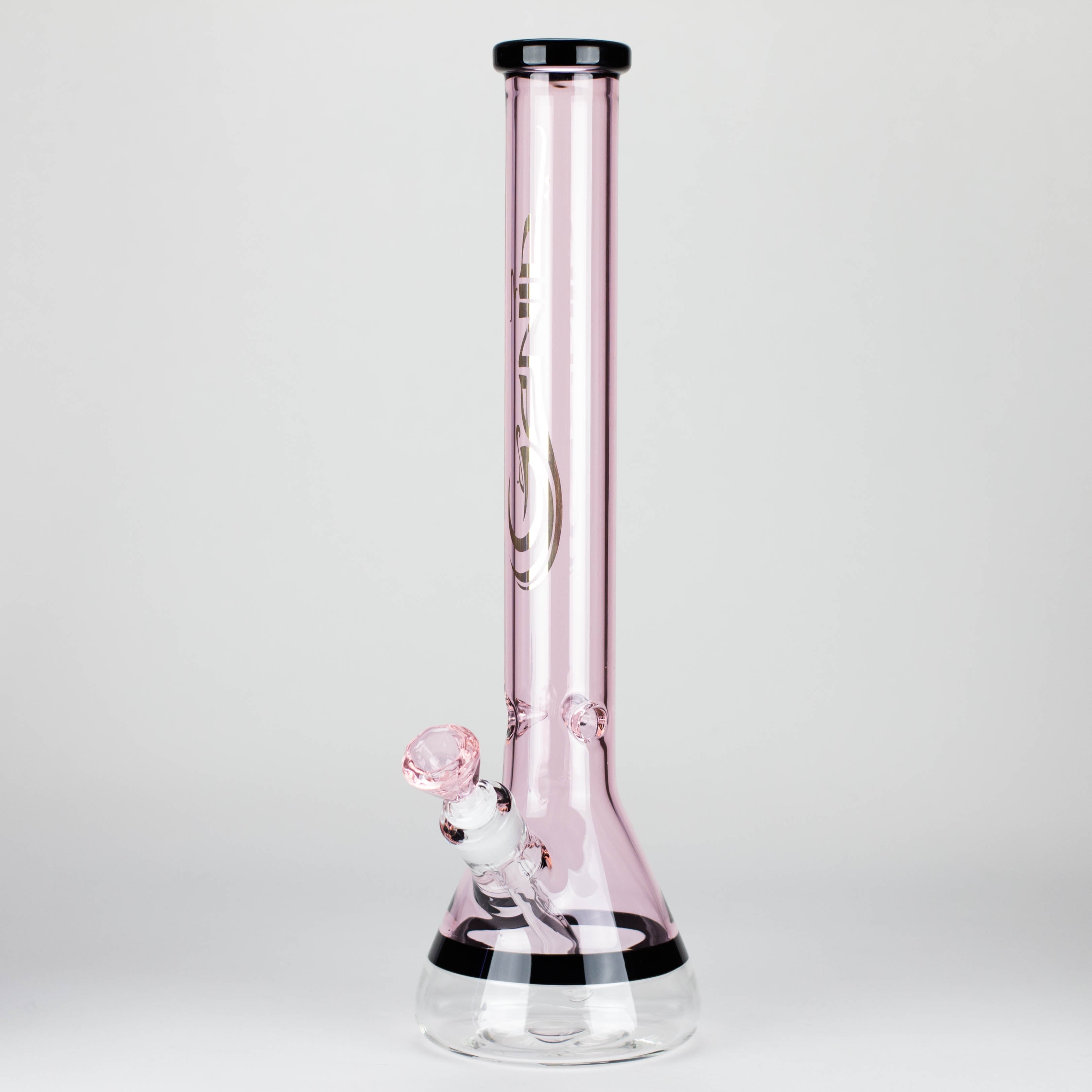 Genie | 18" 7 mm color-tube and clear-bottom beaker water bong [GE3110]