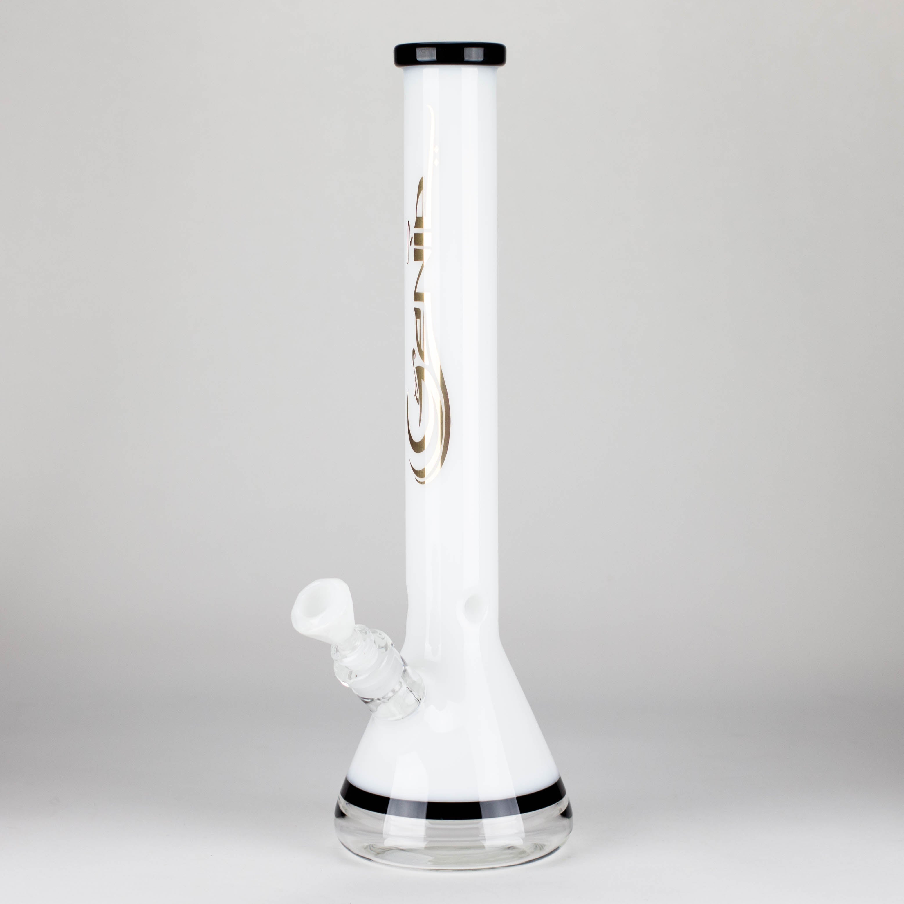 Genie | 18" 7 mm color-tube and clear-bottom beaker water bong [GE3110]