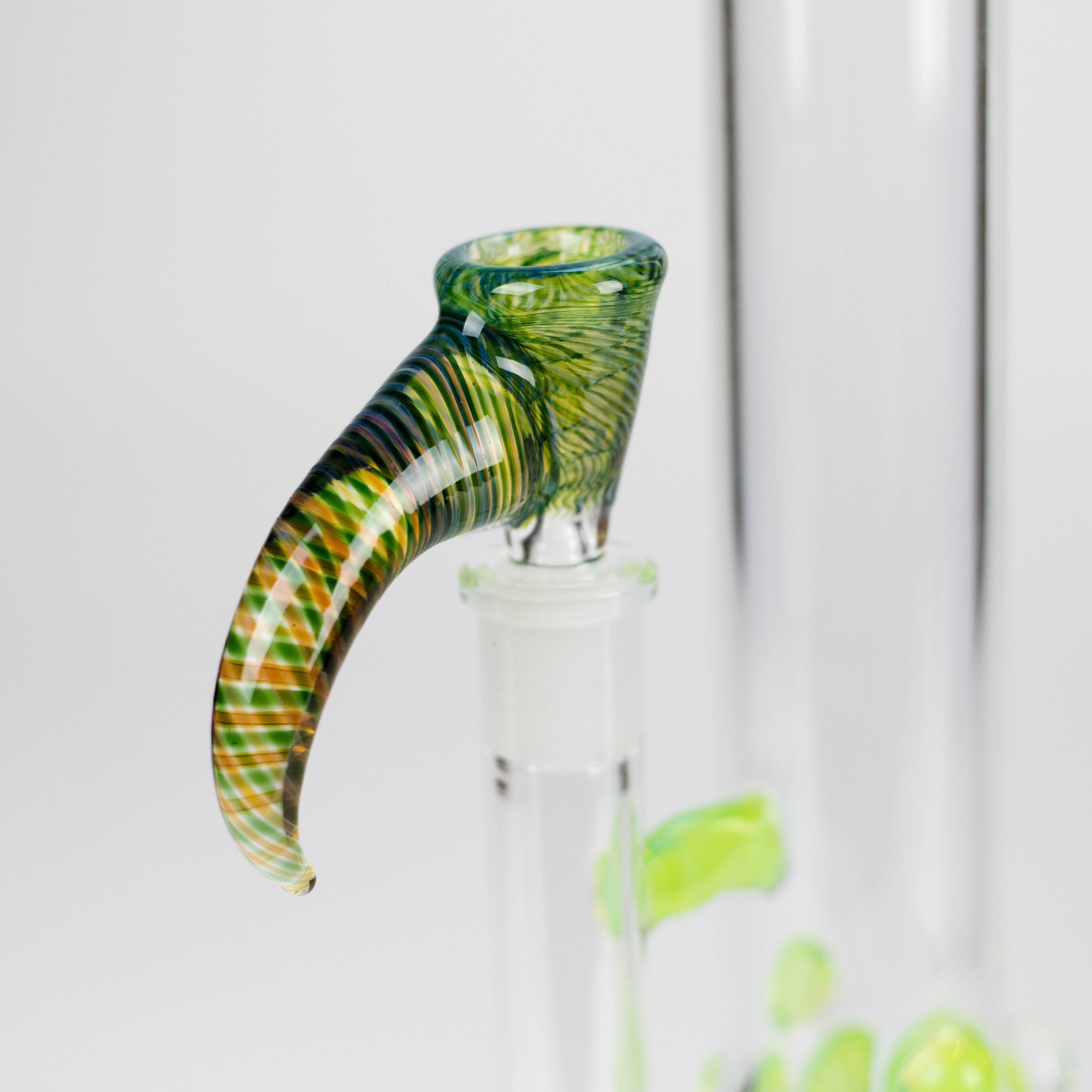 Shine Glassworks | 22 inch 38mm Straight Tube with Latticino mouthpiece and opal [ST 2203] - Made in Canada