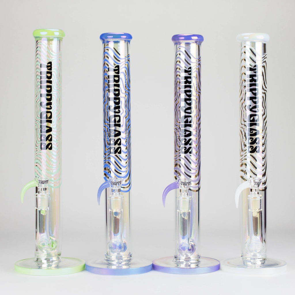 Trippy Glass | 17" Holographic Double Inline  Straight Tube Glass Bong