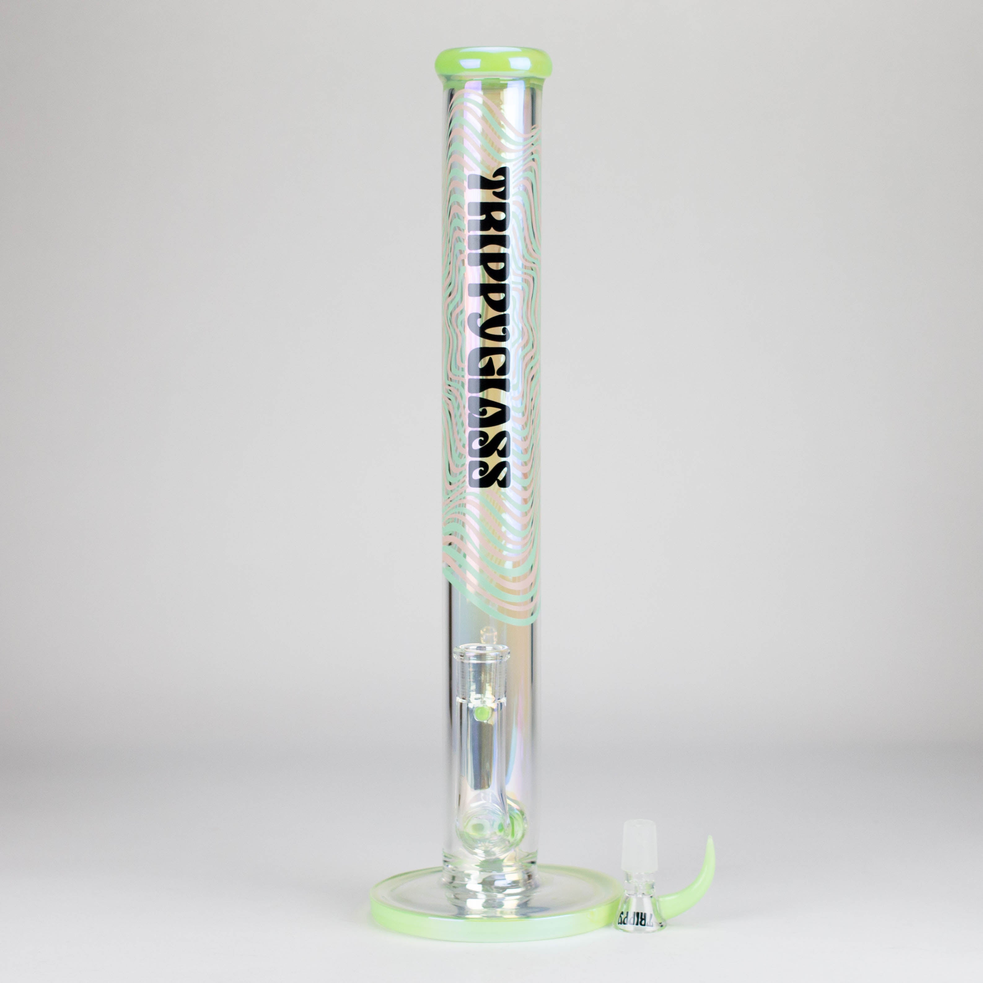 Trippy Glass | 17" Holographic Double Inline  Straight Tube Glass Bong