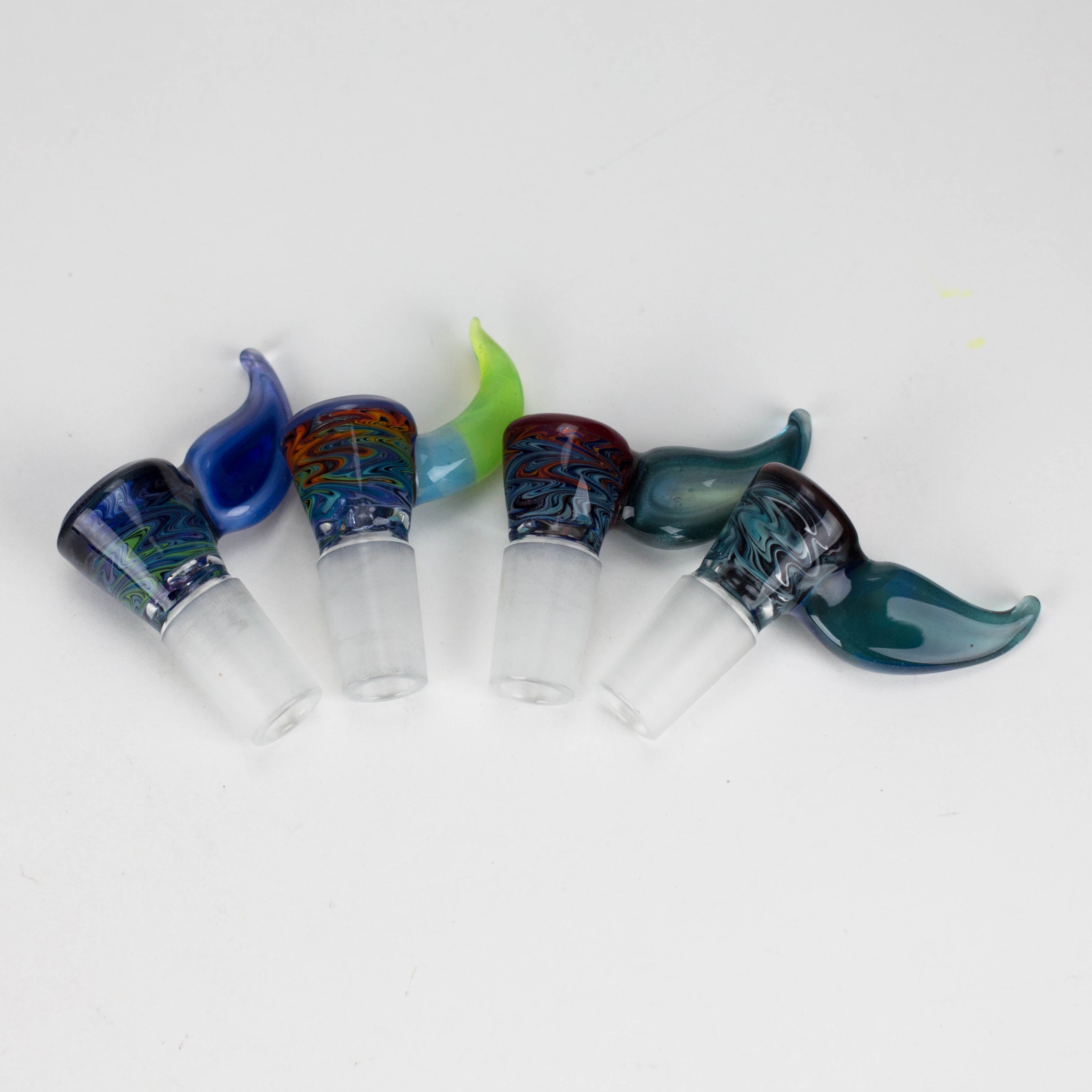 Mooks Glass | 18mm & 19mm Rewig Worked Wig Wag Heady Bowl – Assorted Colors
