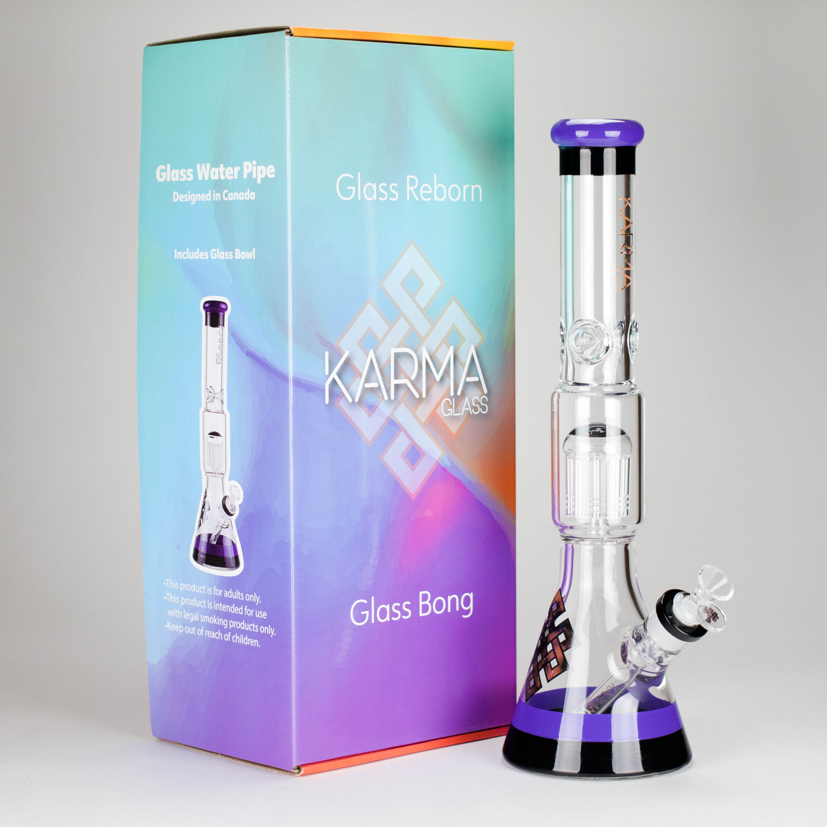 Karma | 17" Tree Purps Glass Bong