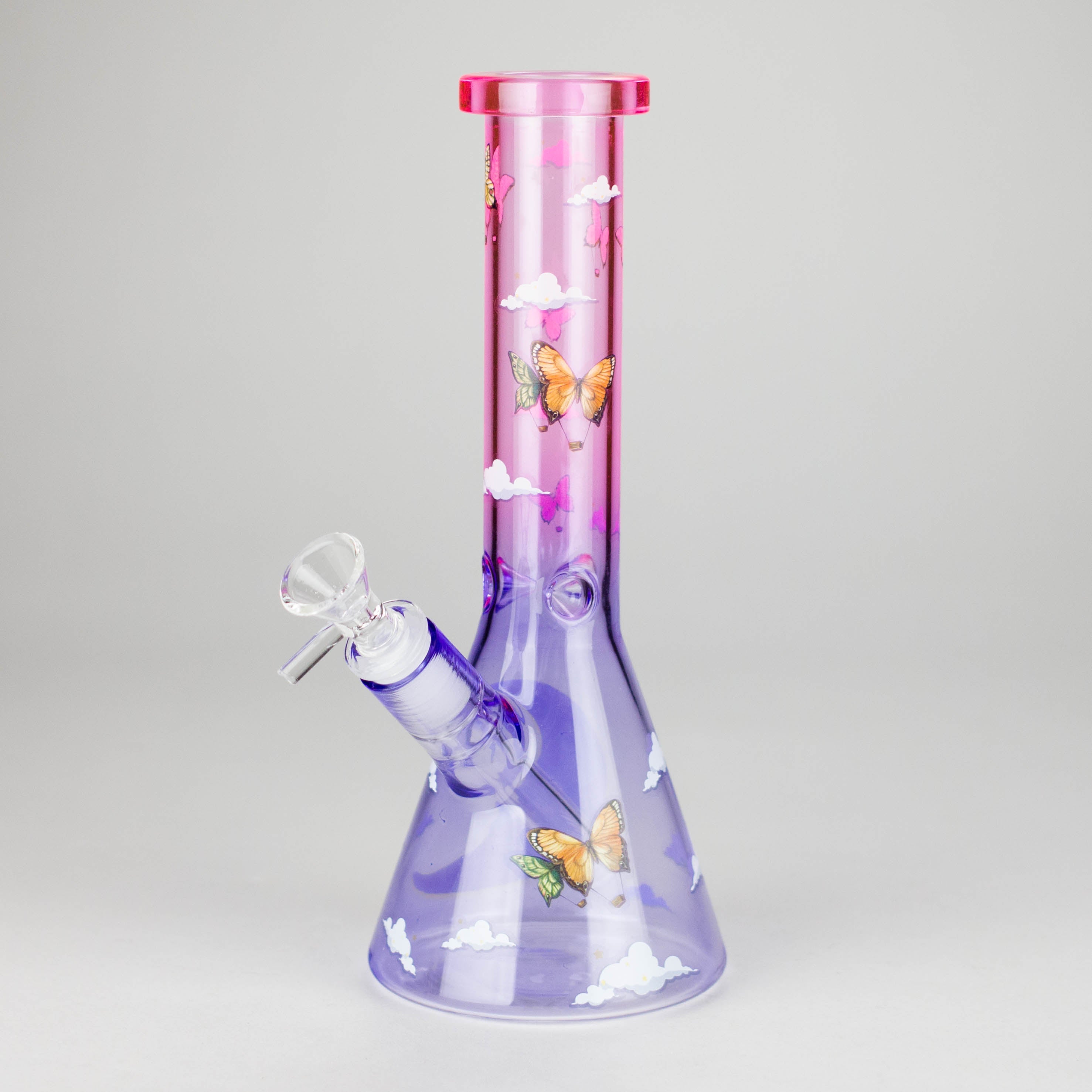 Z10" Glass Bong With The Butterfly Design