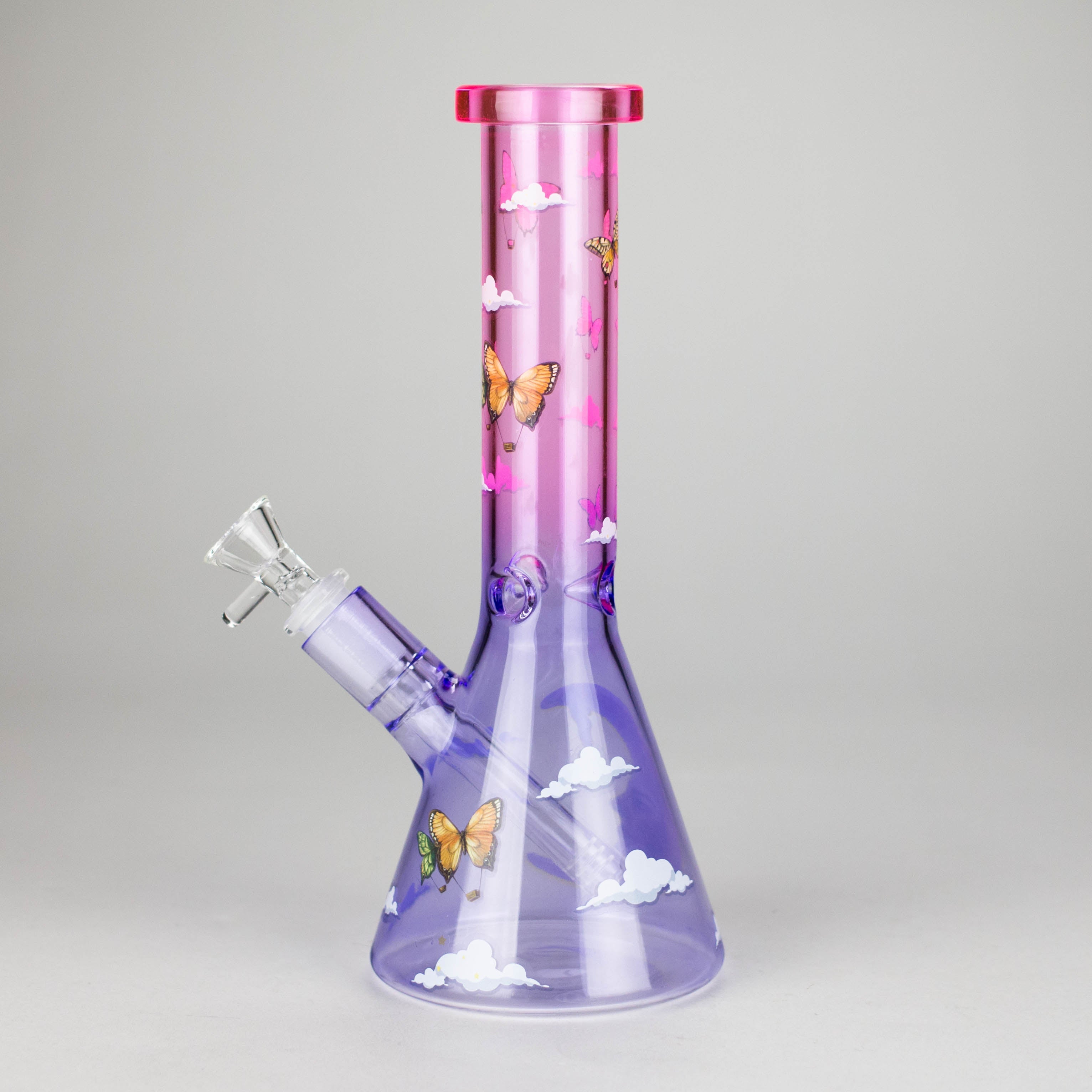 Z10" Glass Bong With The Butterfly Design