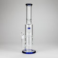 15" Color accented glass water bong with Double Perc