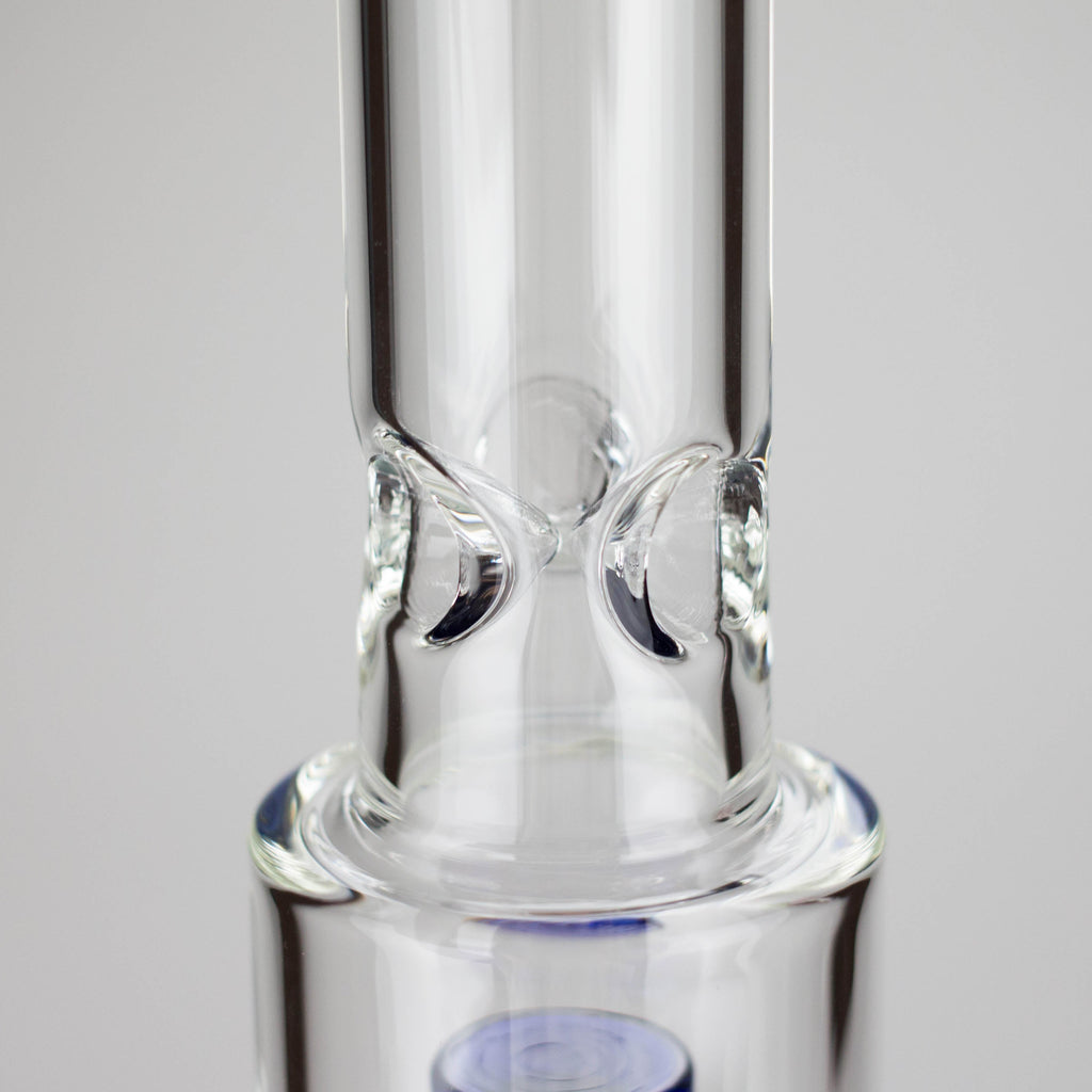 15" Color accented glass water bong with Double Perc