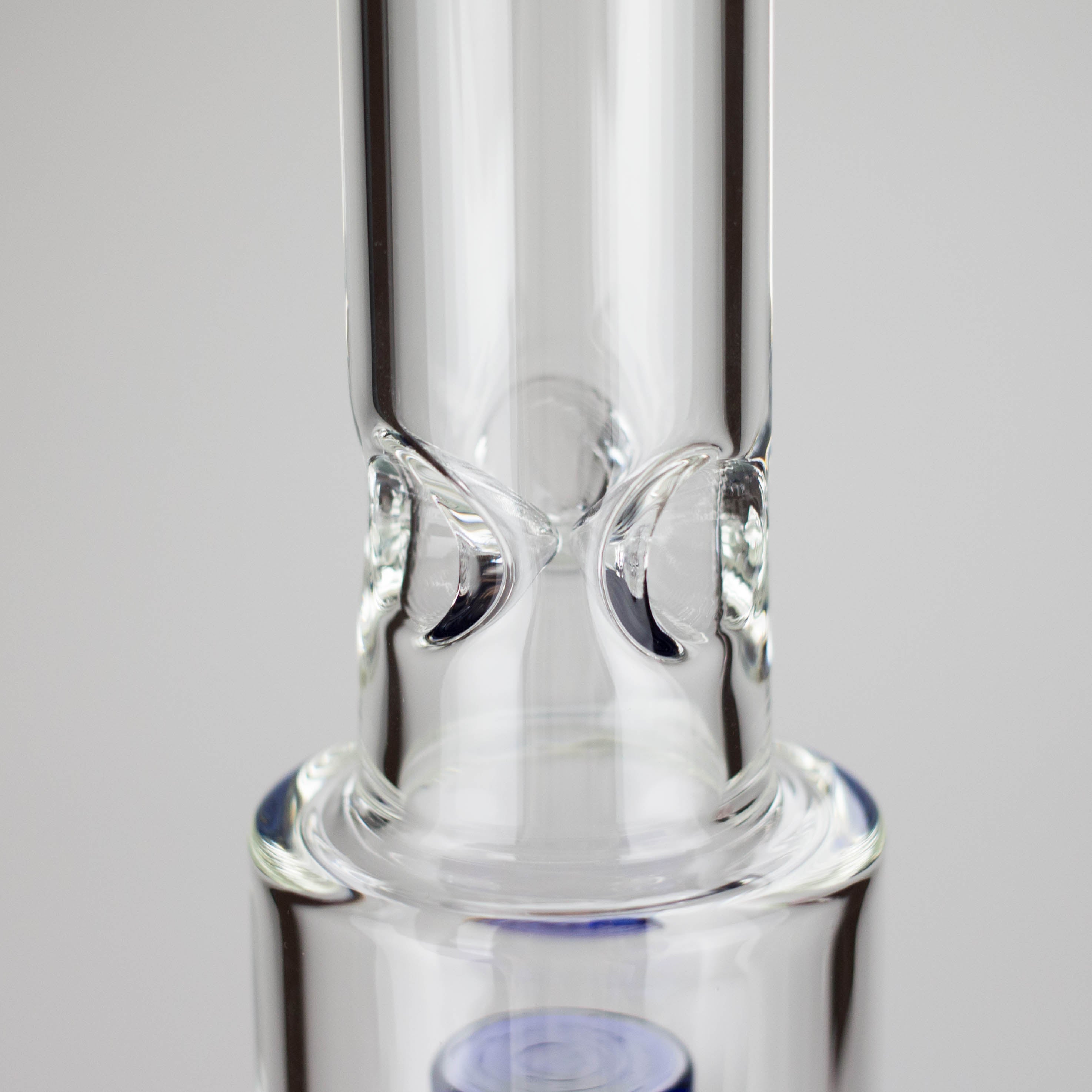 15" Color accented glass water bong with Double Perc