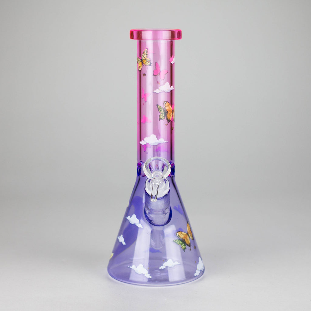 Z10" Glass Bong With The Butterfly Design