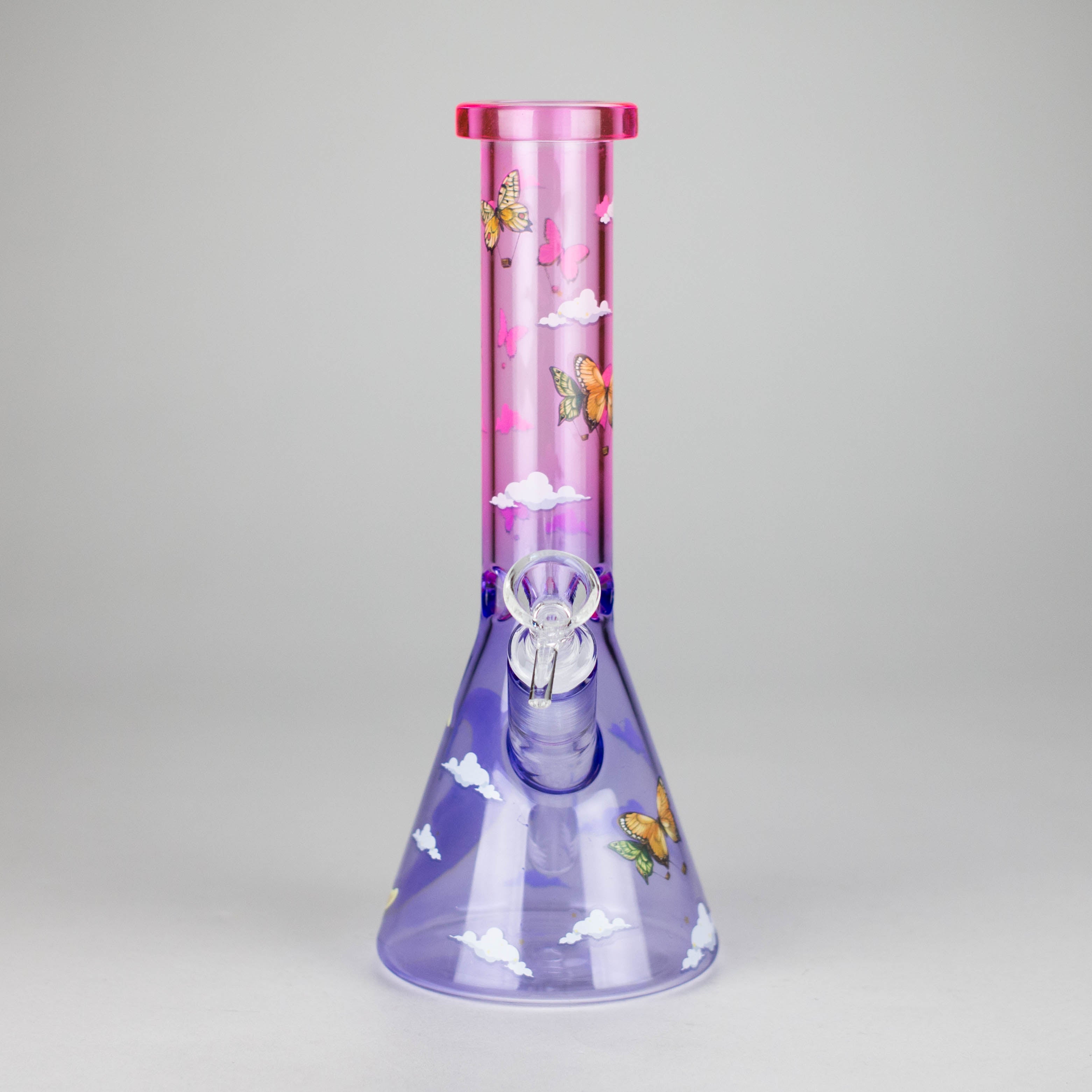 Z10" Glass Bong With The Butterfly Design