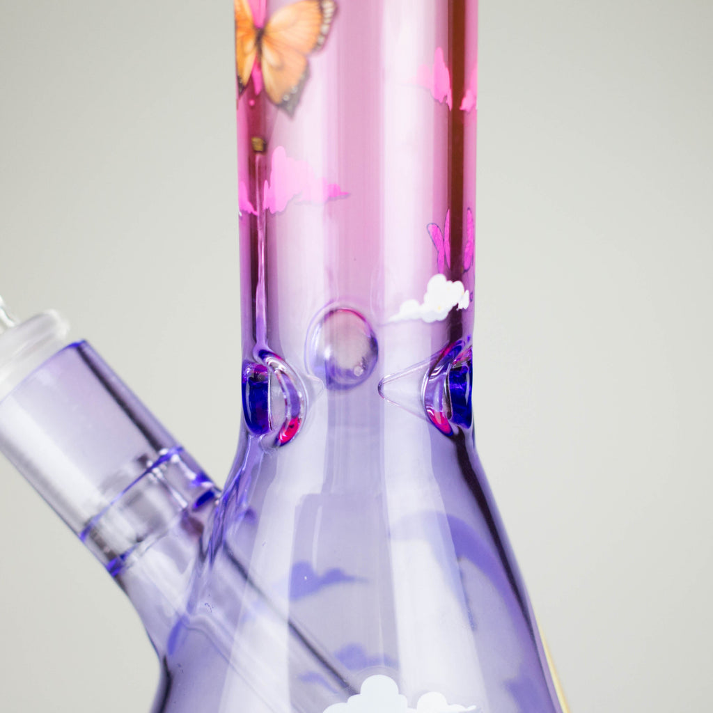 Z10" Glass Bong With The Butterfly Design