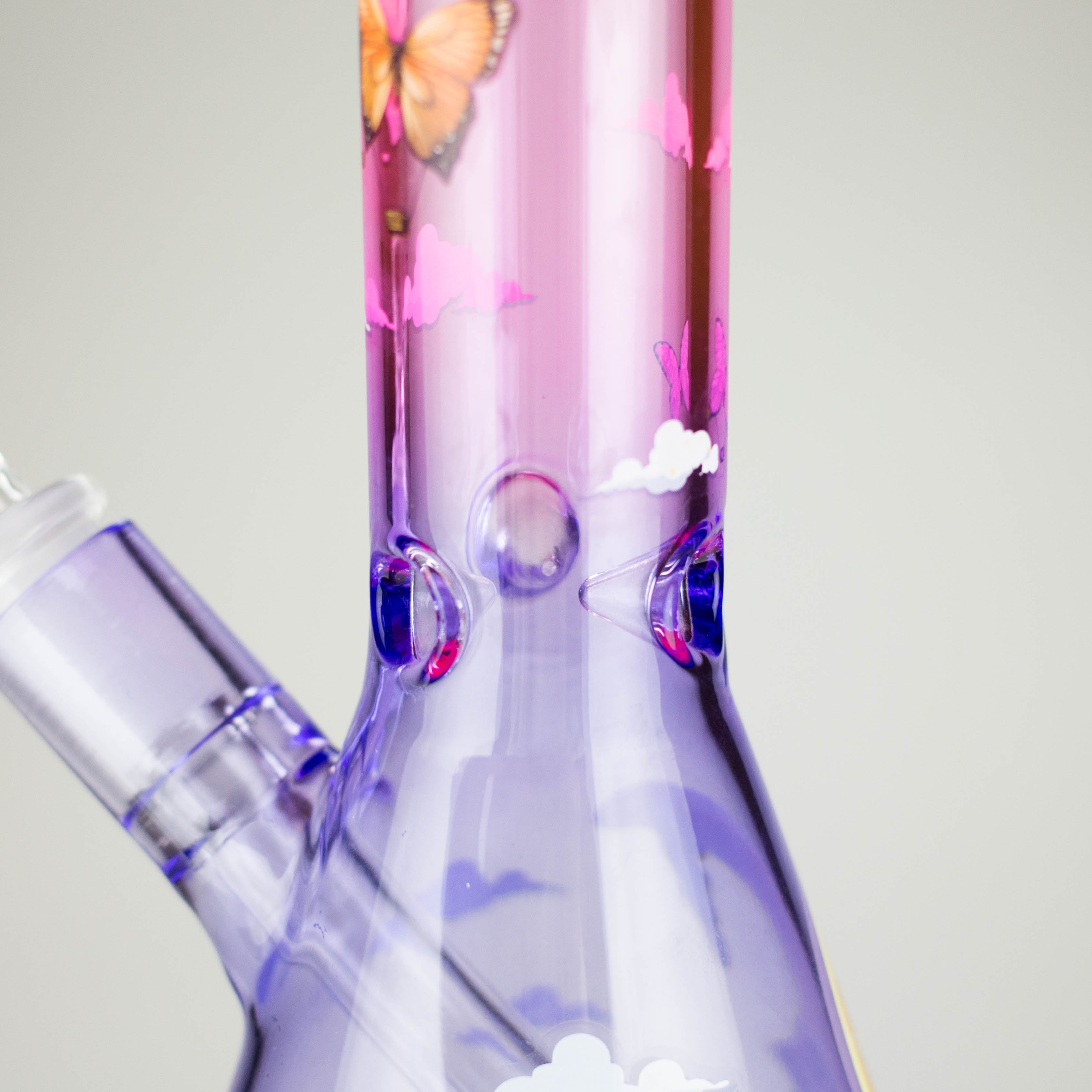 Z10" Glass Bong With The Butterfly Design
