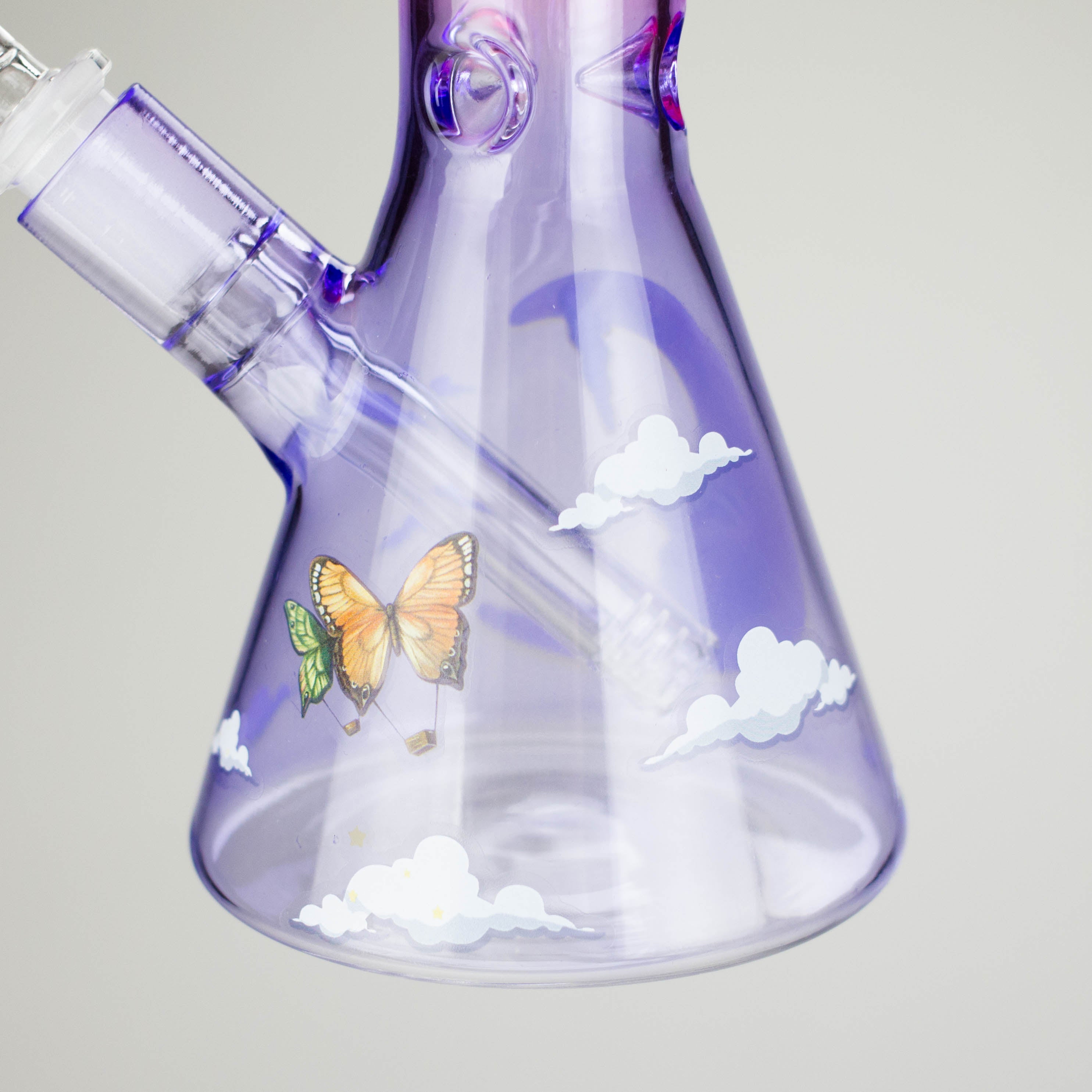 Z10" Glass Bong With The Butterfly Design