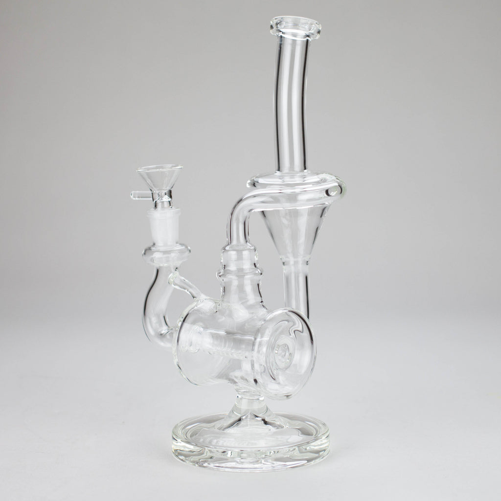11″ Clear Recycler Glass Bong with inline diffuser [C8032]