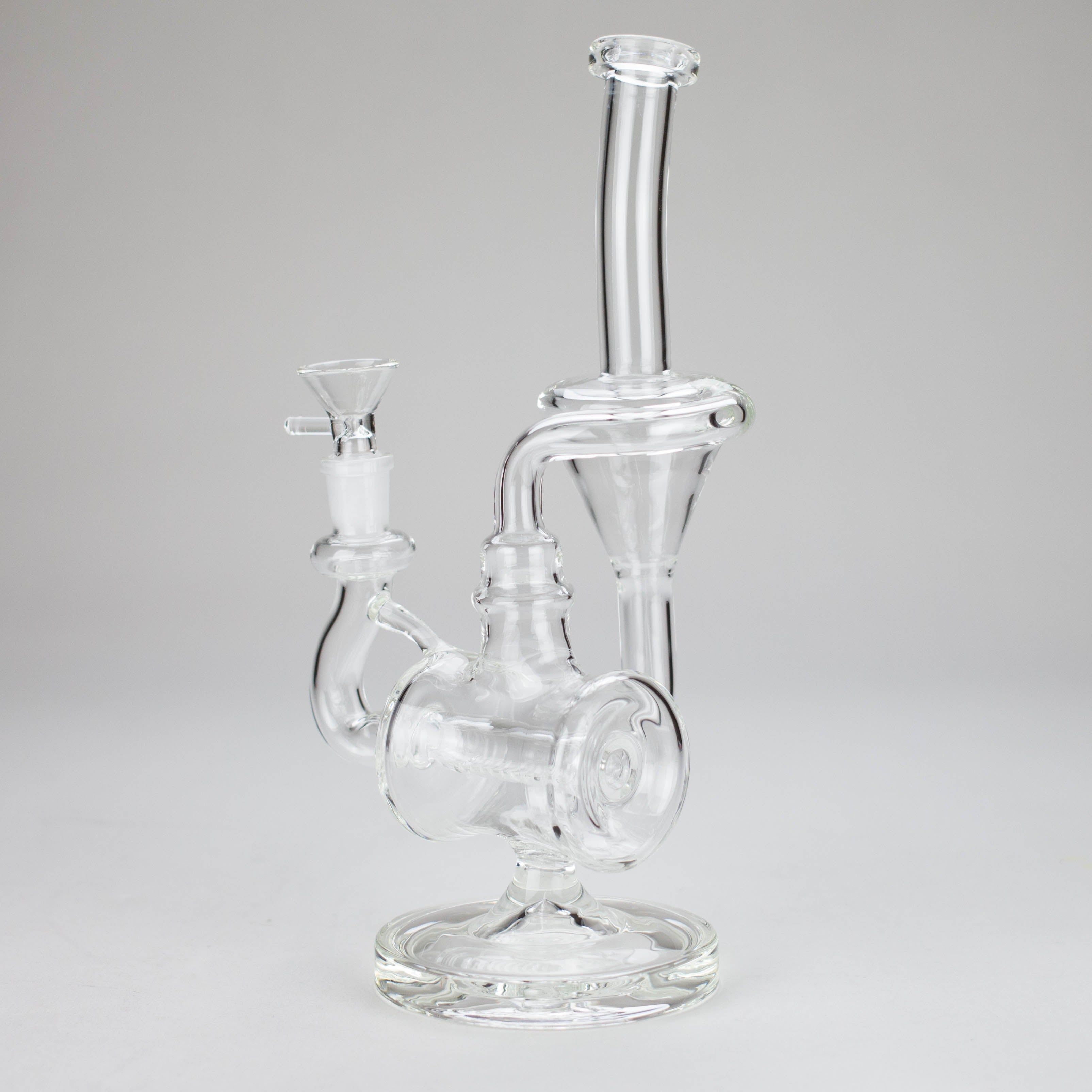 11″ Clear Recycler Glass Bong with inline diffuser [C8032]
