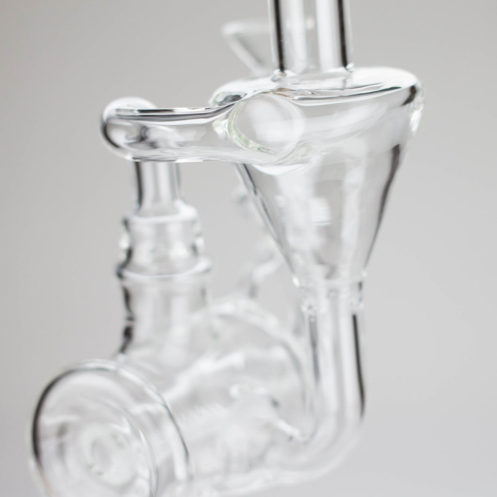 11″ Clear Recycler Glass Bong with inline diffuser [C8032]