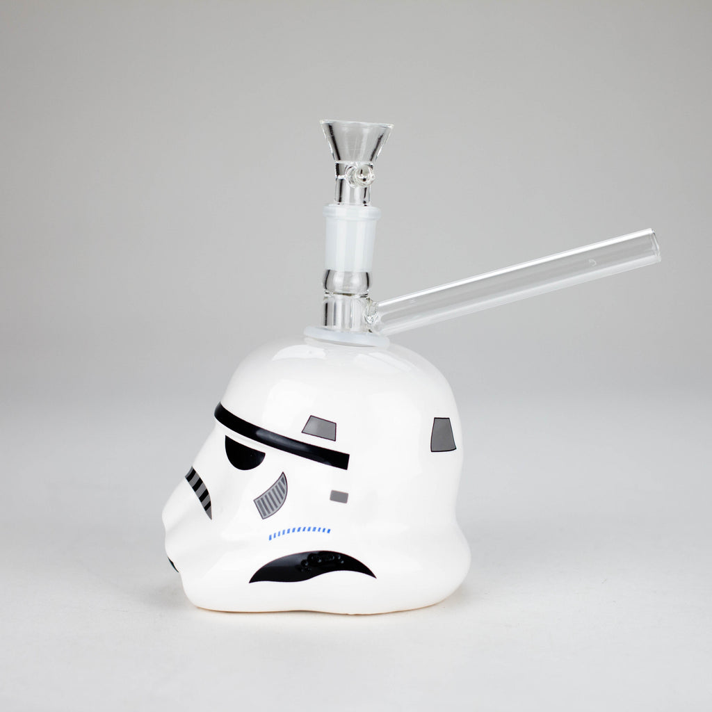 7.35" Evil Face Ceramic Bong – Helmet-Inspired Retro Design [ES086WP]