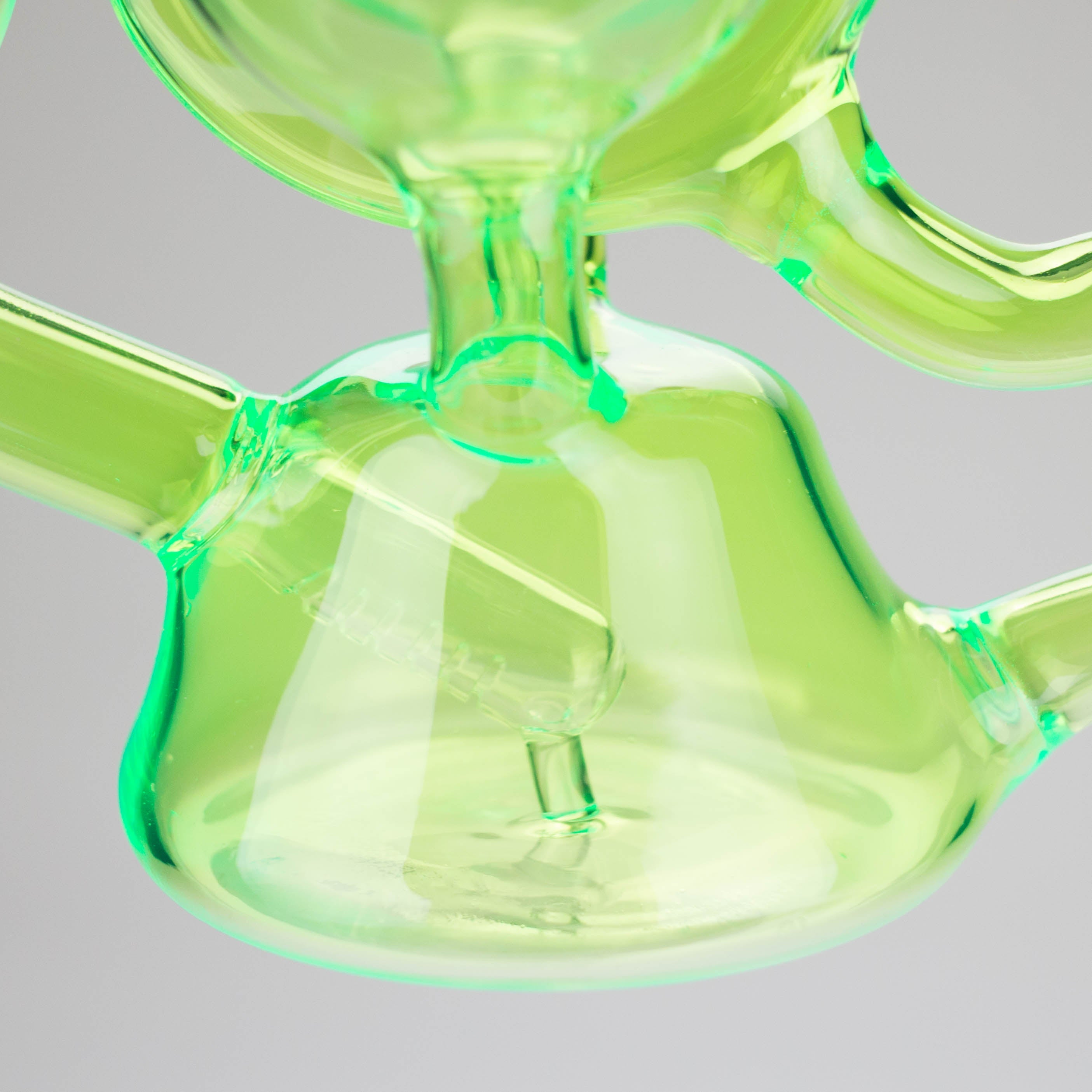 11″ Slim Green Recycler Glass Bong [C8033]