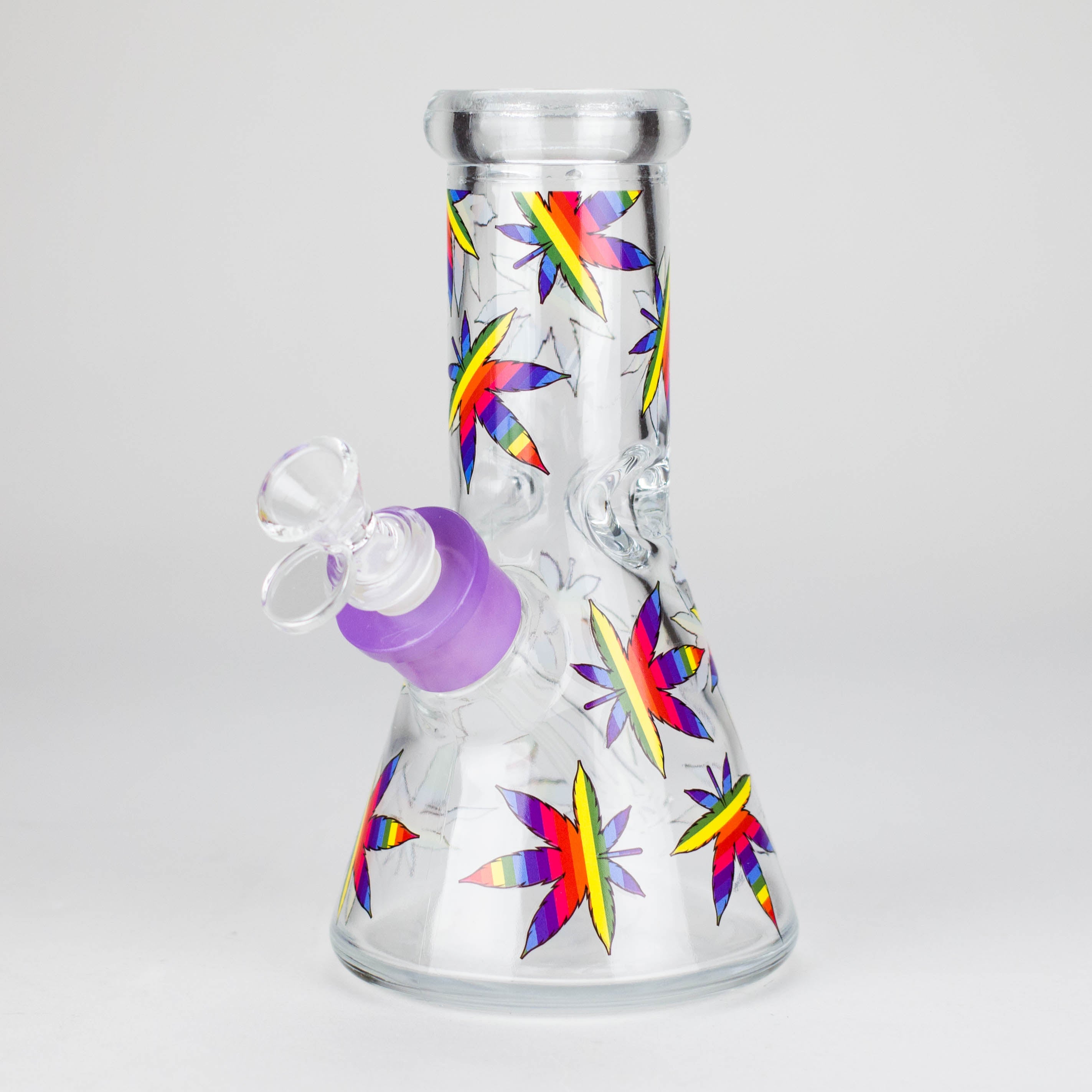 8" Soft glass beaker water bong [M08407]