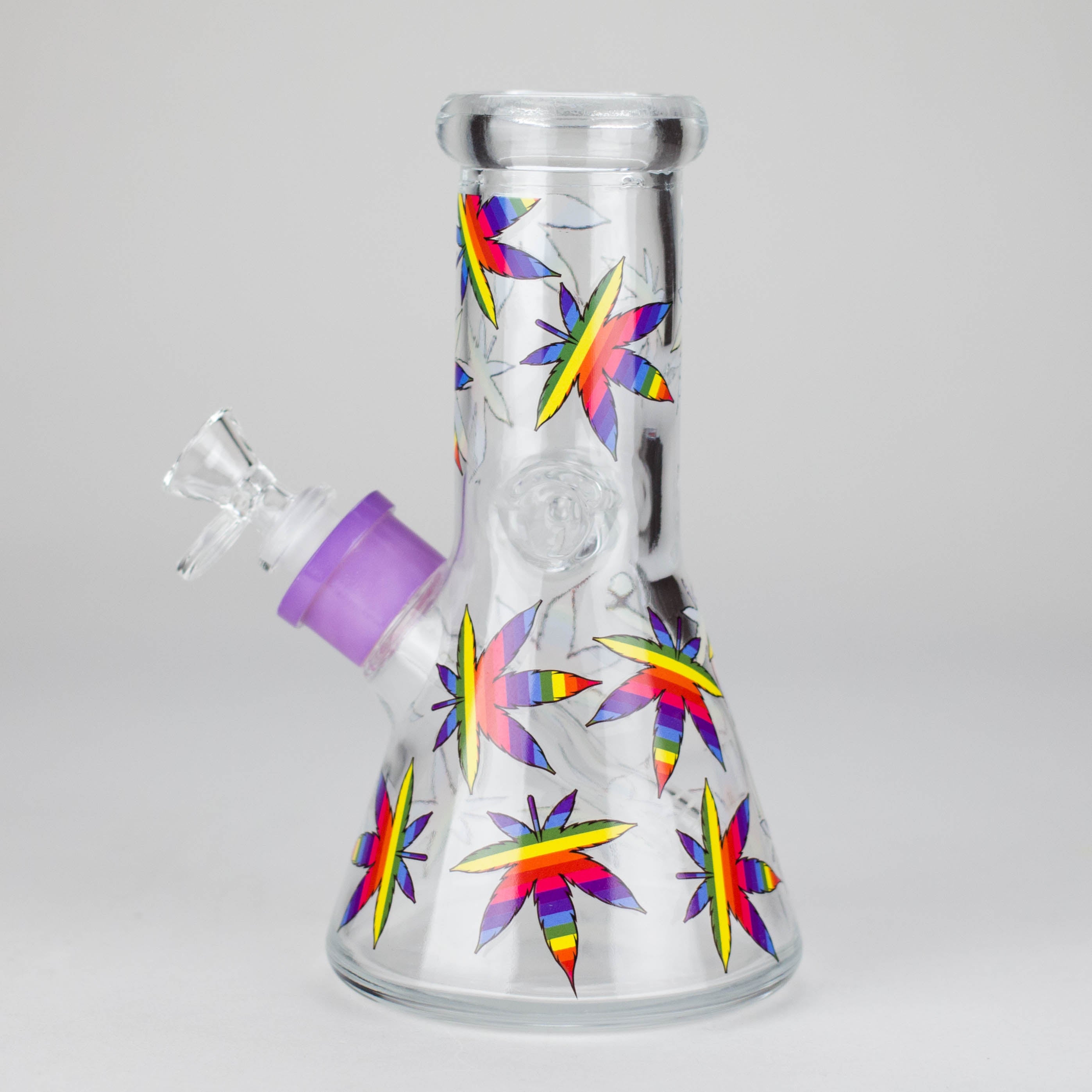 8" Soft glass beaker water bong [M08407]