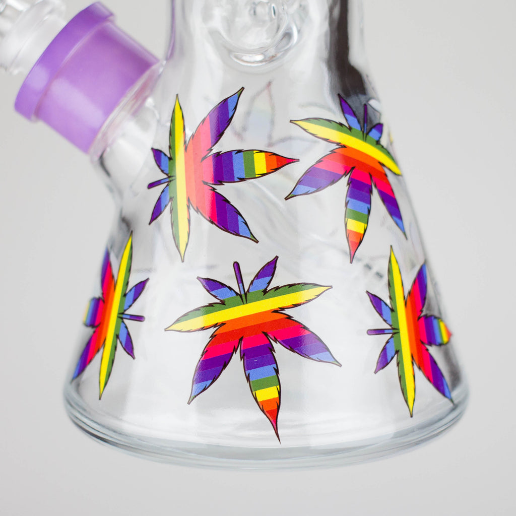 8" Soft glass beaker water bong [M08407]