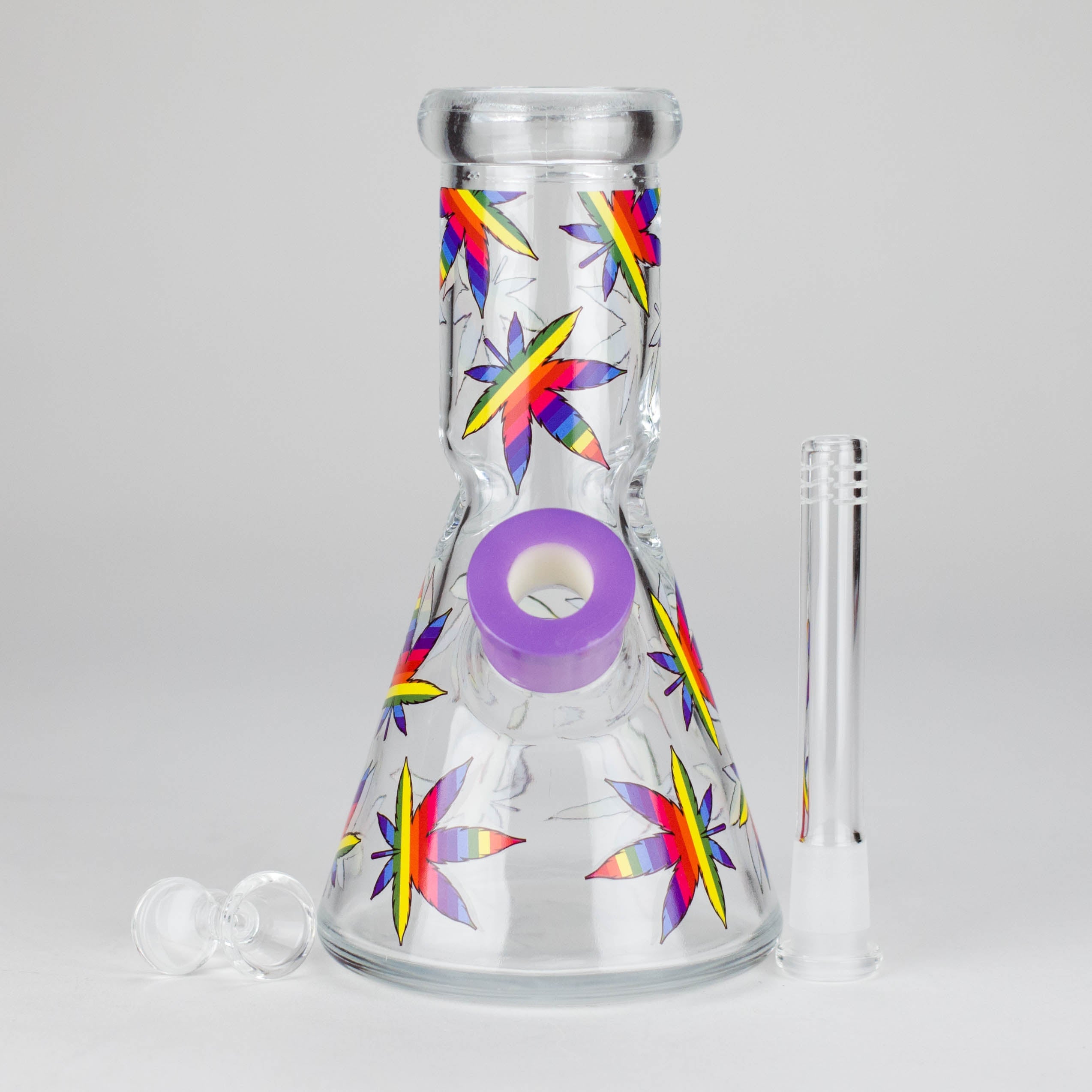 8" Soft glass beaker water bong [M08407]
