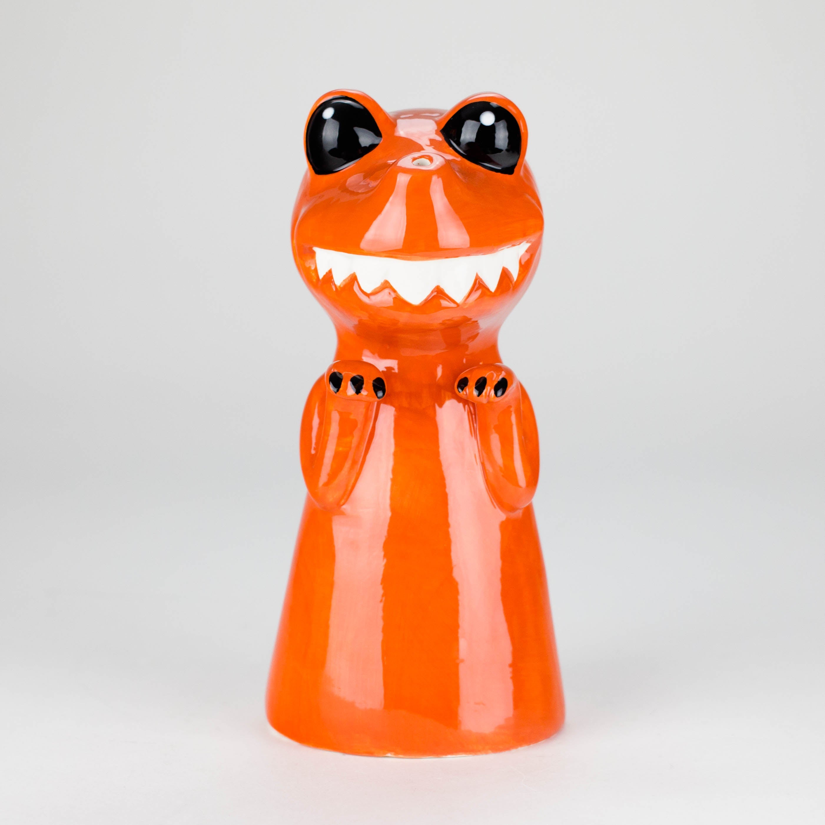 8" Vintage Red Dragon Ceramic Bong – Playful Mythical Creature Design[ES092WP]
