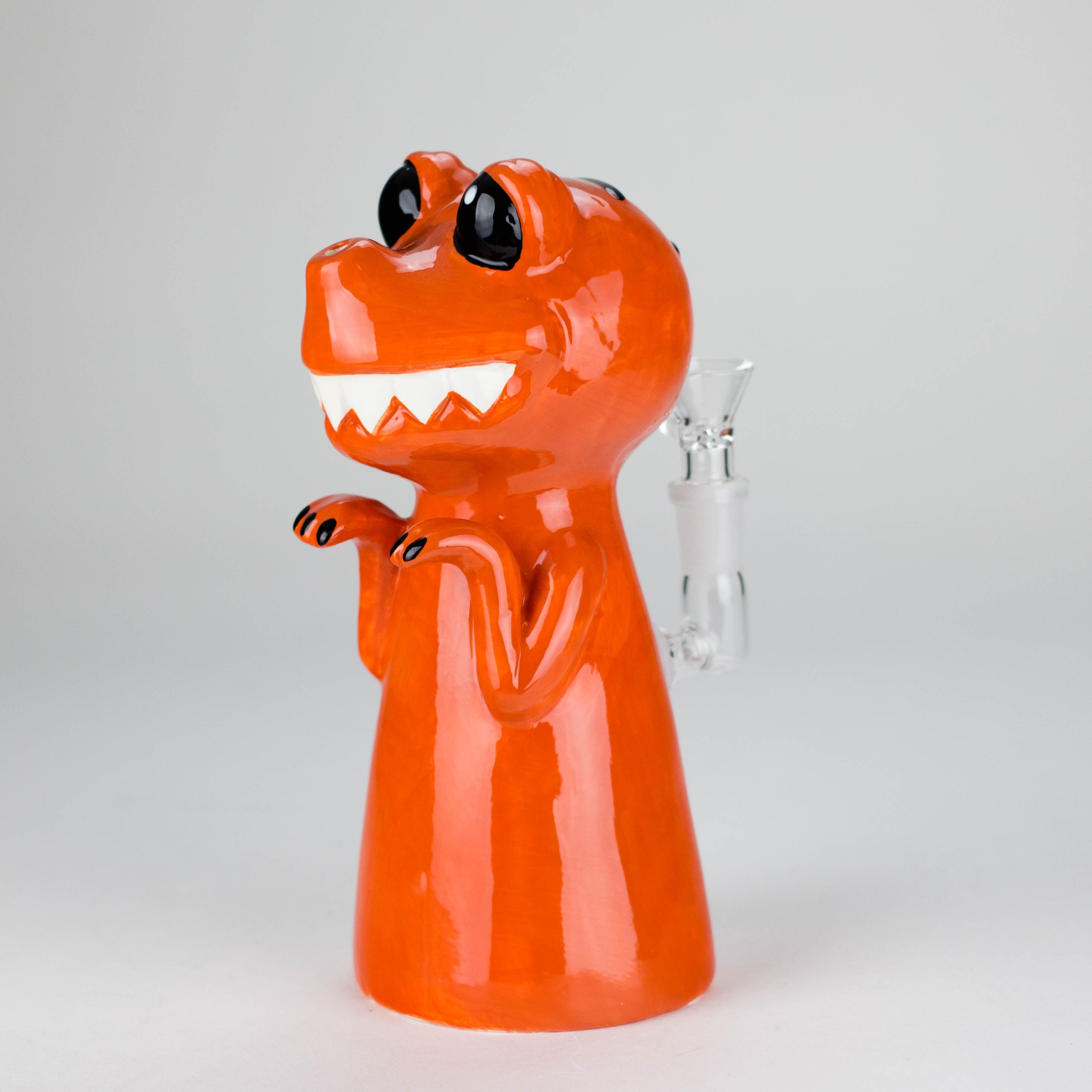 8" Vintage Red Dragon Ceramic Bong – Playful Mythical Creature Design[ES092WP]