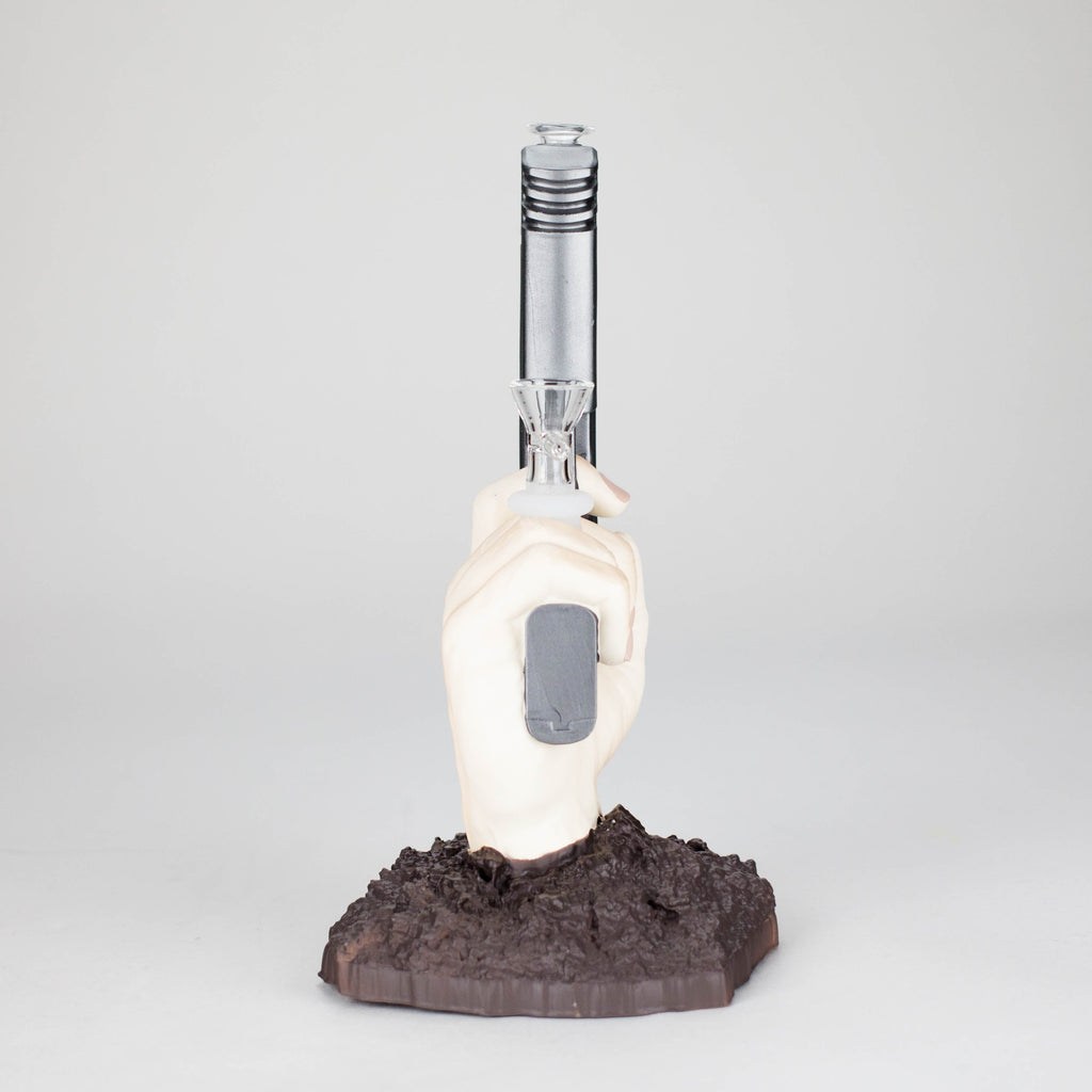 8″ Gun Shape Vinyl Bong – Black [SMKZ132]
